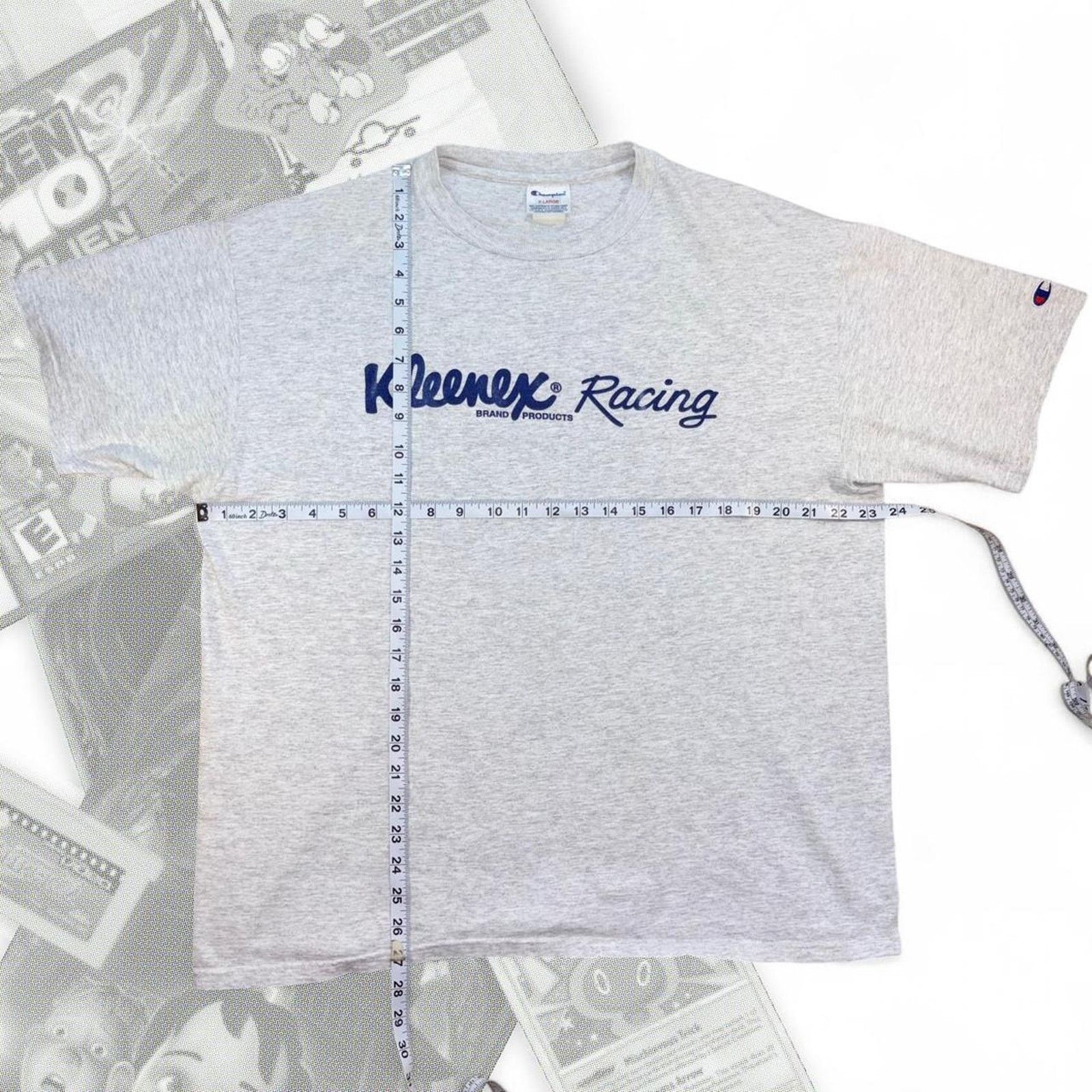 Champion Gray Vintage 90’s Champion Kleenex Racing Graphic Tee Size US XL / EU 56 / 4 - 4 Thumbnail