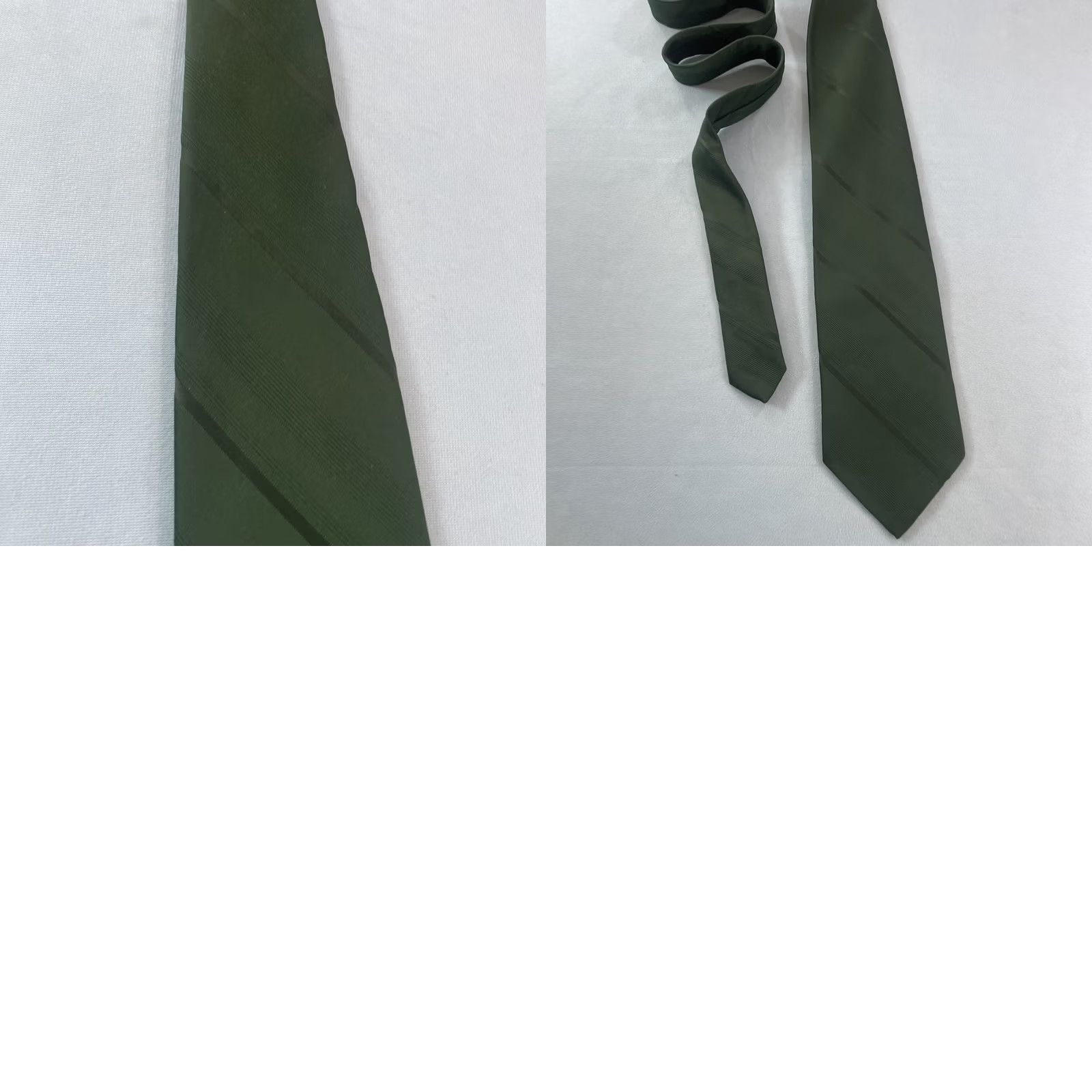 Vintage VINTAGE The White House Necktie Silk Tie Solid Green Repp Stripe Capsule 4x56 Men Tie Size ONE SIZE - 10 Thumbnail