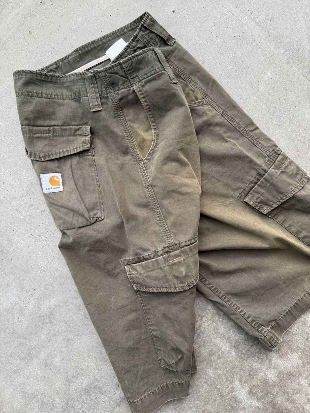 Carhartt × Carhartt Wip × Vintage Vintage washed Carhartt Bermuda Shorts Tactical Pants Size US 32 / EU 48 - 5 Thumbnail
