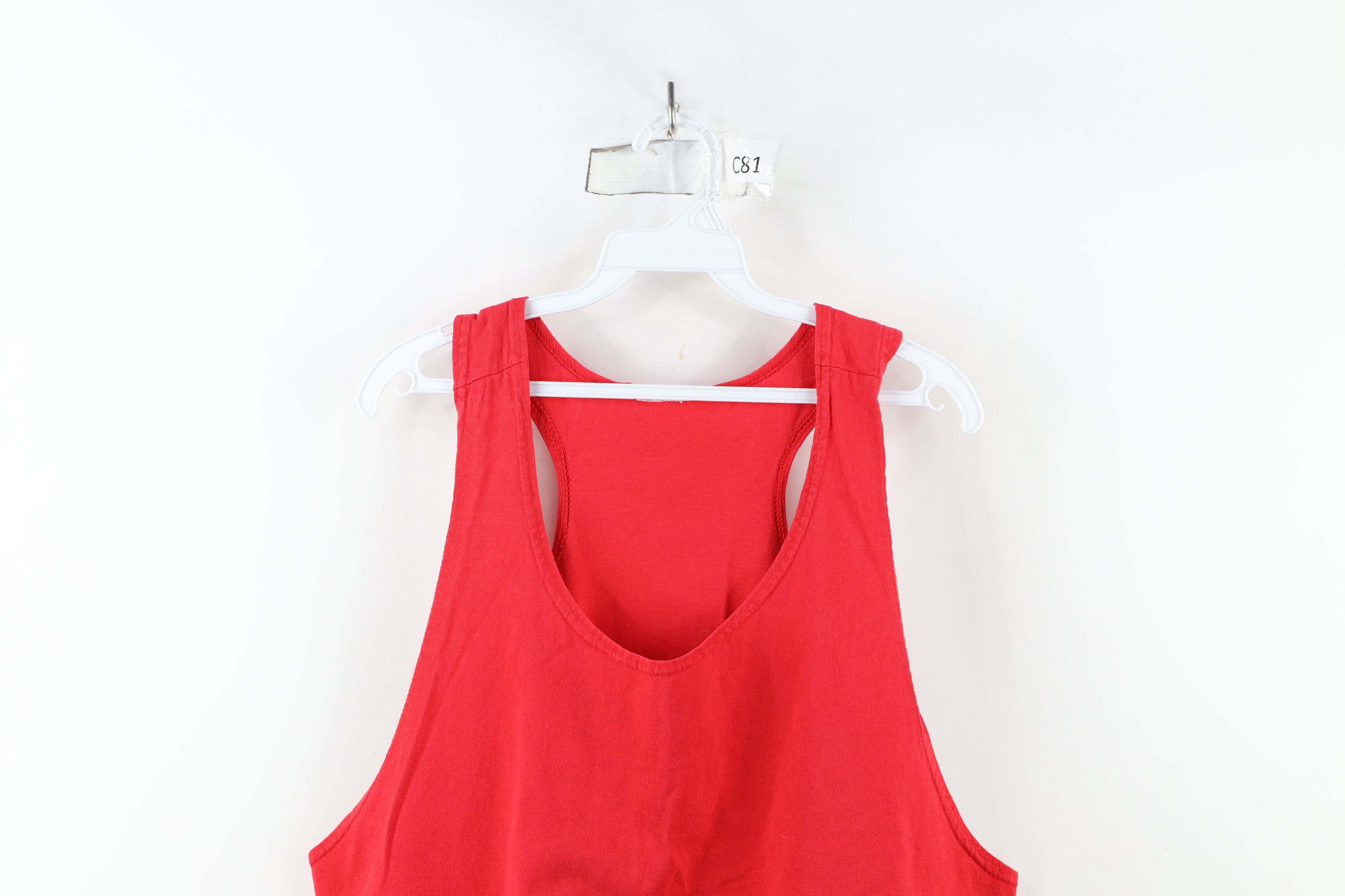 Vintage Vintage 90s Streetwear Blank Tank Top T-Shirt Cotton Red USA Size US XL / EU 56 / 4 - 2 Thumbnail
