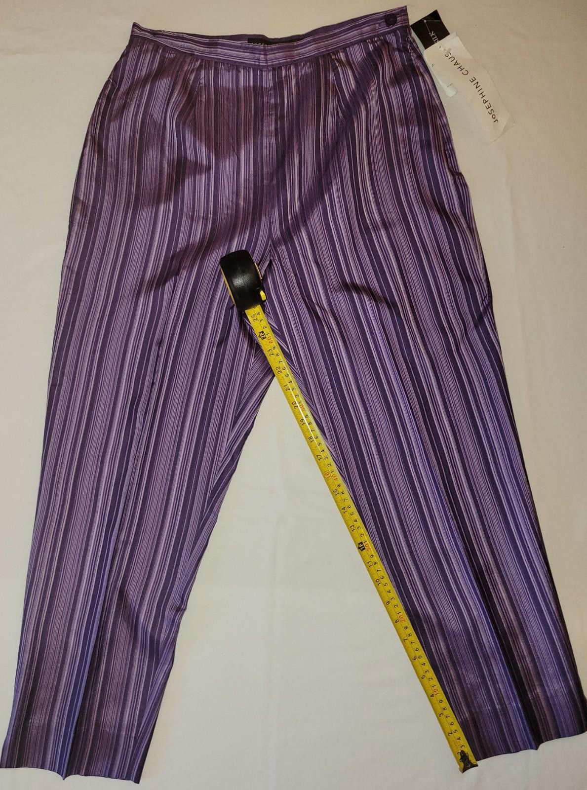 Designer NWT Josephine Chaus women's size 10 purple dress slacks Size 32" / US 10 / IT 46 - 1 Thumbnail