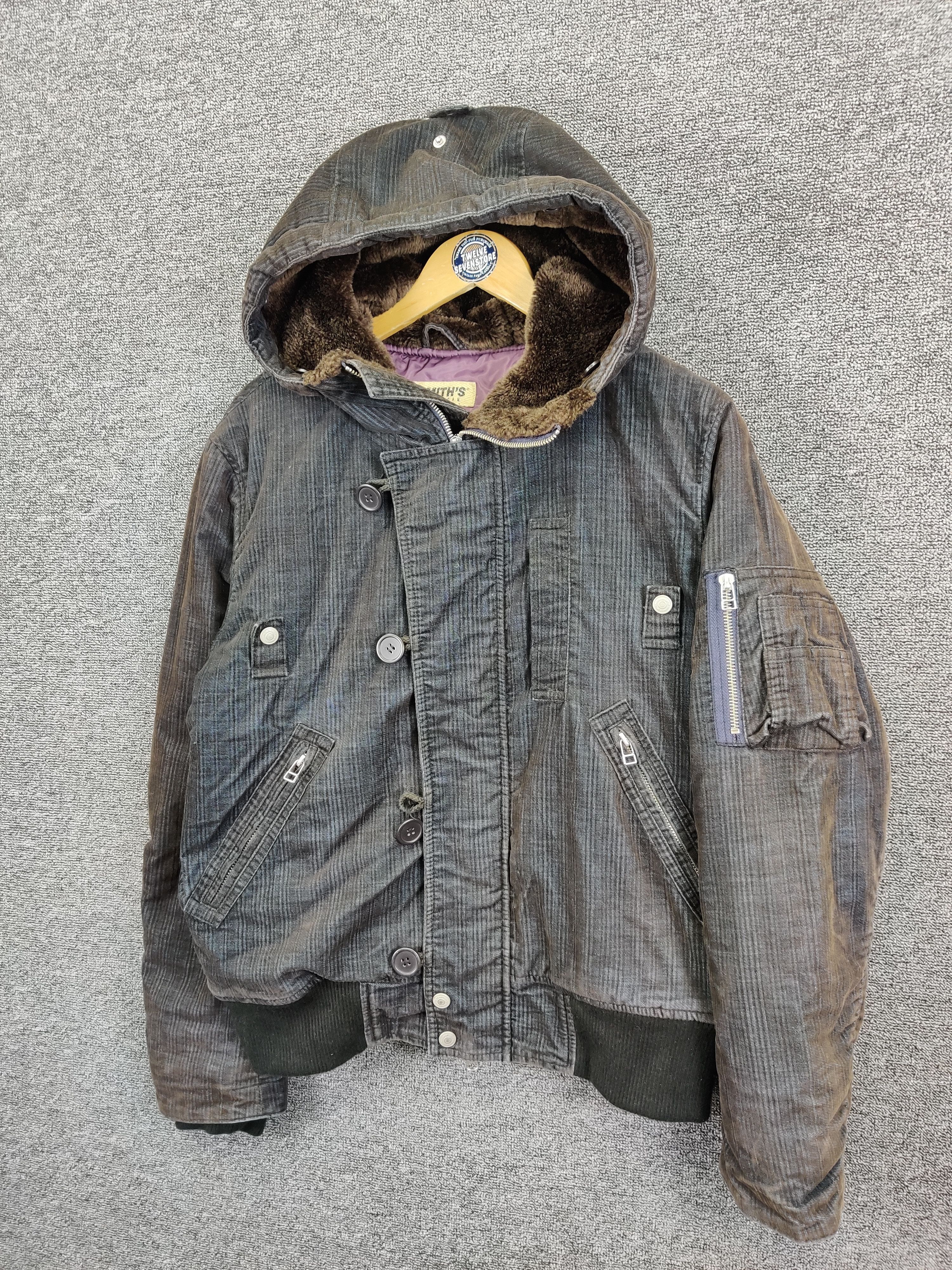 Smith's American Smiths American Corduroy Military Flight Bomber Jacket Size US L / EU 52-54 / 3 - 2 Thumbnail