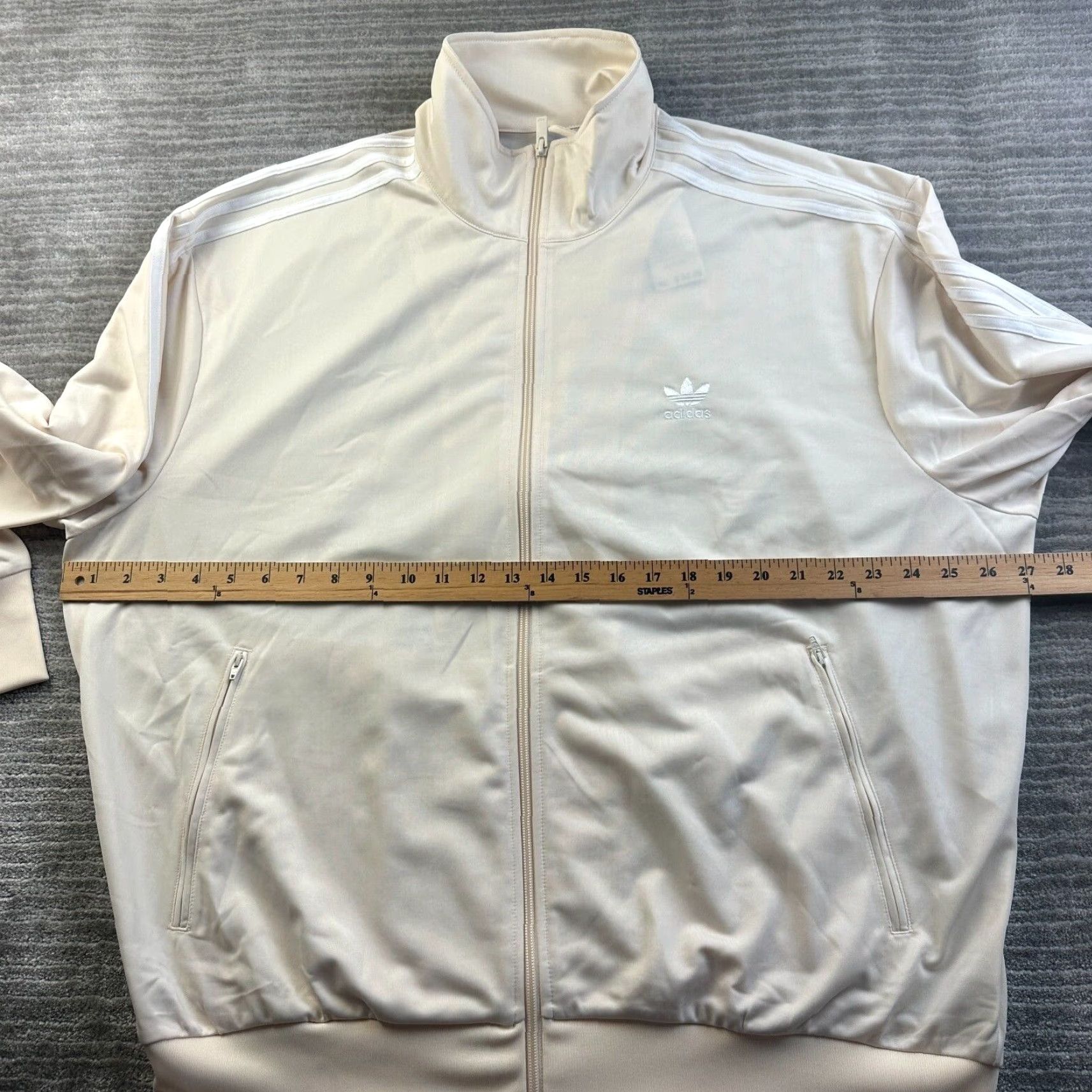 Adidas Adidas Jacket Mens XL Beige Tan Cream Originals Adicolor Firebird Track Size US XL / EU 56 / 4 - 8 Thumbnail
