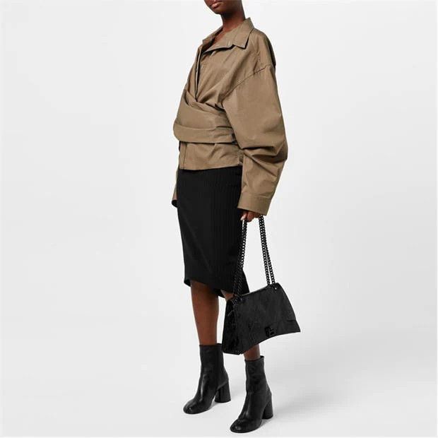 Balenciaga o1g2r1mq0924 Size: OS / Crush Medium Chain Bag in Black Size ONE SIZE - 7 Thumbnail
