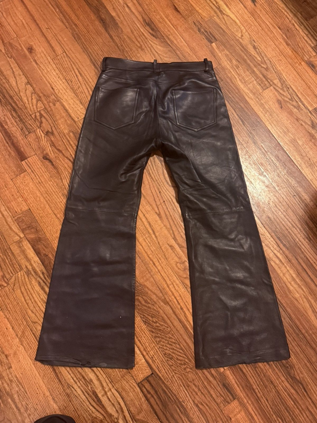 Pearled Ivory Pearled Ivory Lambskin Flares Size US 30 / EU 46 - 5 Thumbnail
