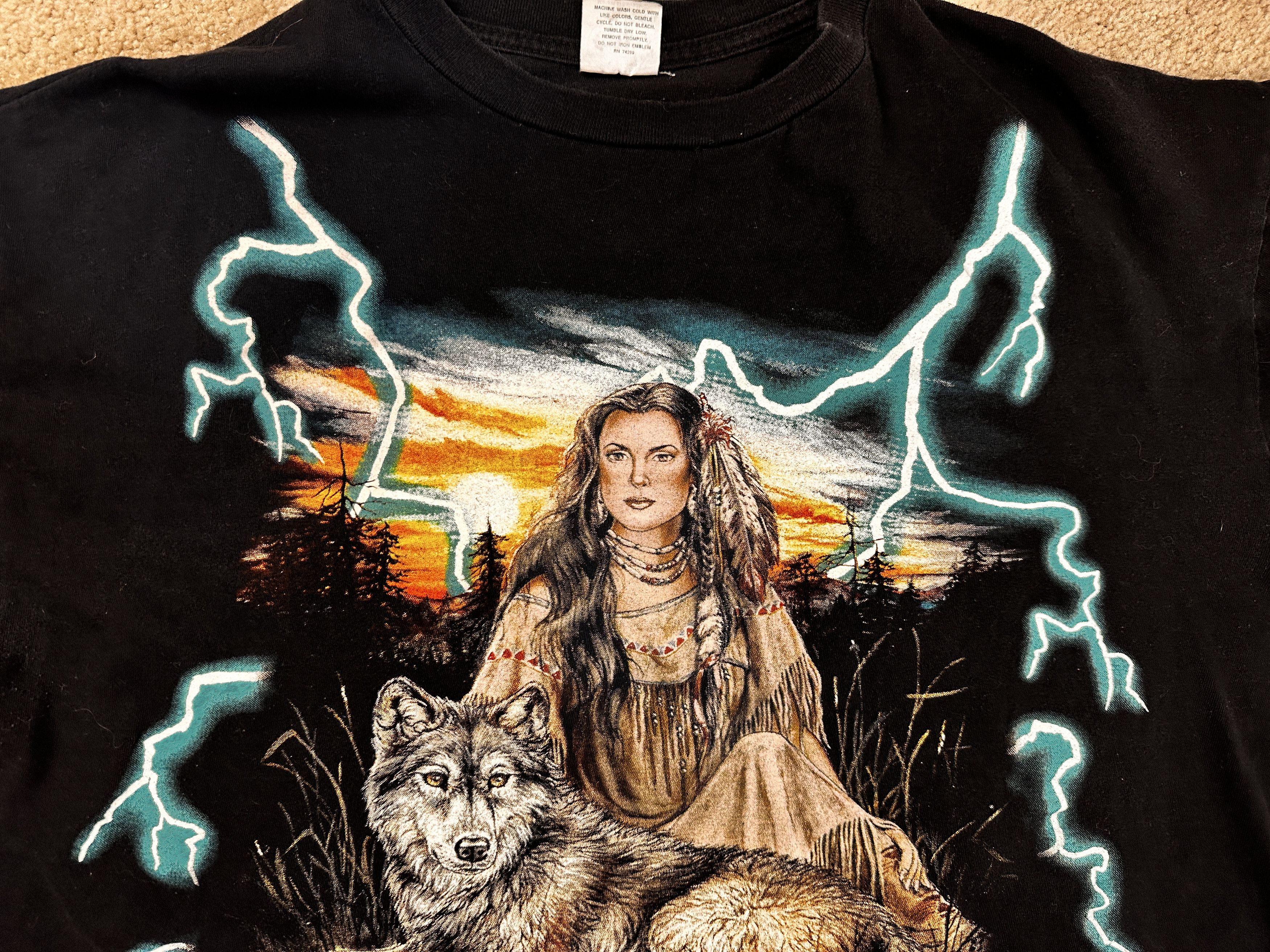 Other Vintage USA Thunder Lightning Native Wolf AOP T-Shirt XXL Size US XXL / EU 58 / 5 - 4 Thumbnail