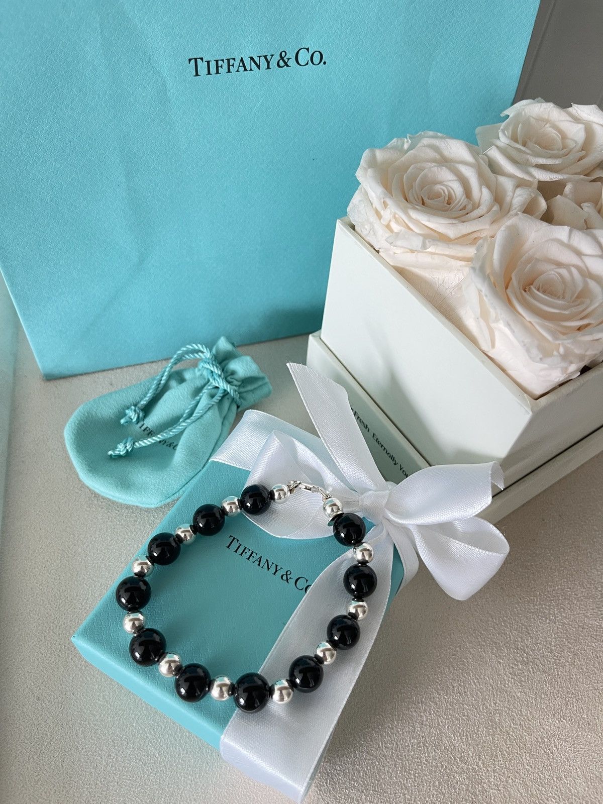 Tiffany & Co. Tiffany & Co. Black Onyx Silver Bracelet 10 mm Sz 8” in NEW Size ONE SIZE - 18 Thumbnail