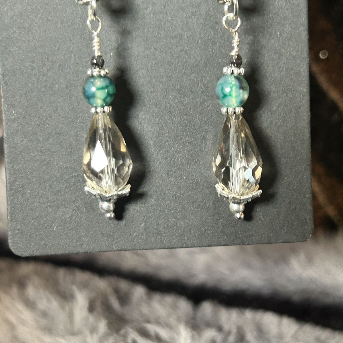 Handmade Handcrafted raindrop faceted rutilated quartz earrings Size ONE SIZE - 4 Thumbnail