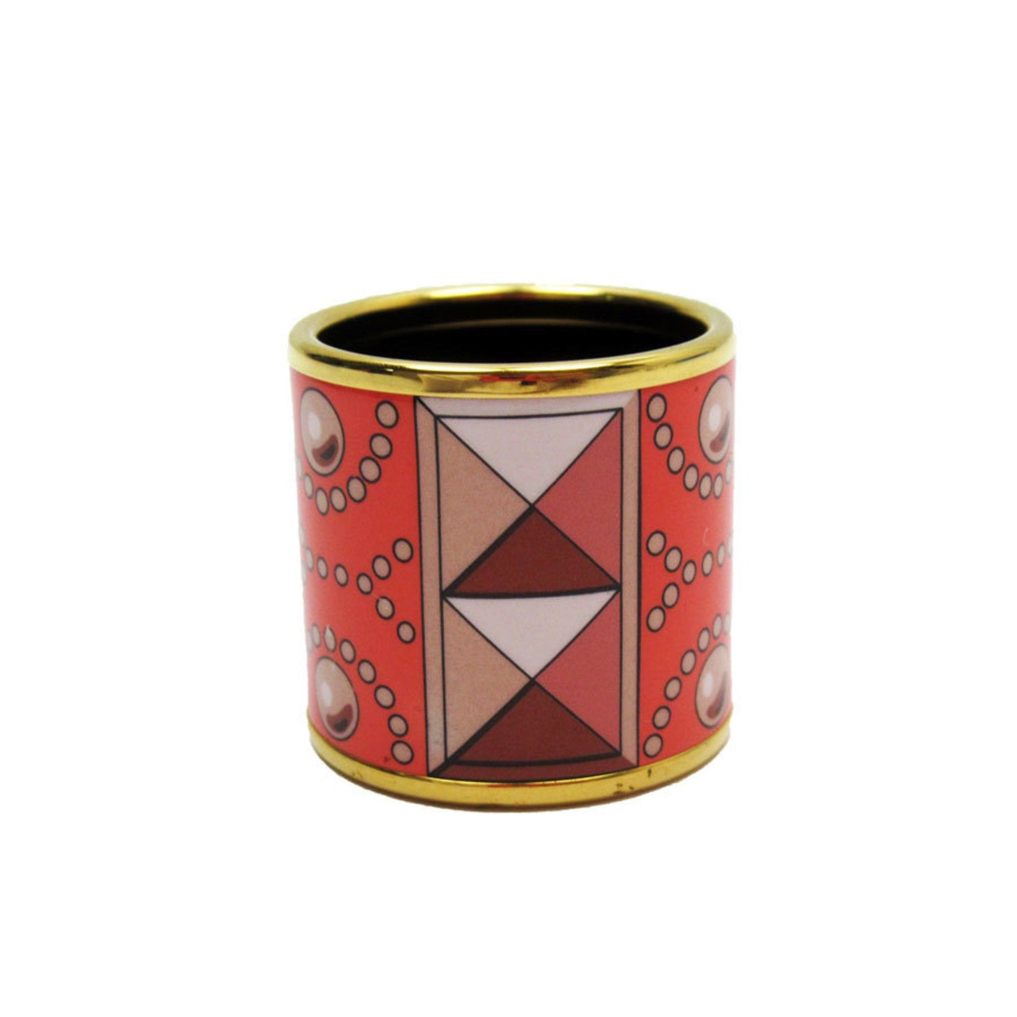image of Hermes Scarf Muffler Ring Cloisonne Metal/enamel Gold/orange Women's W0203A
