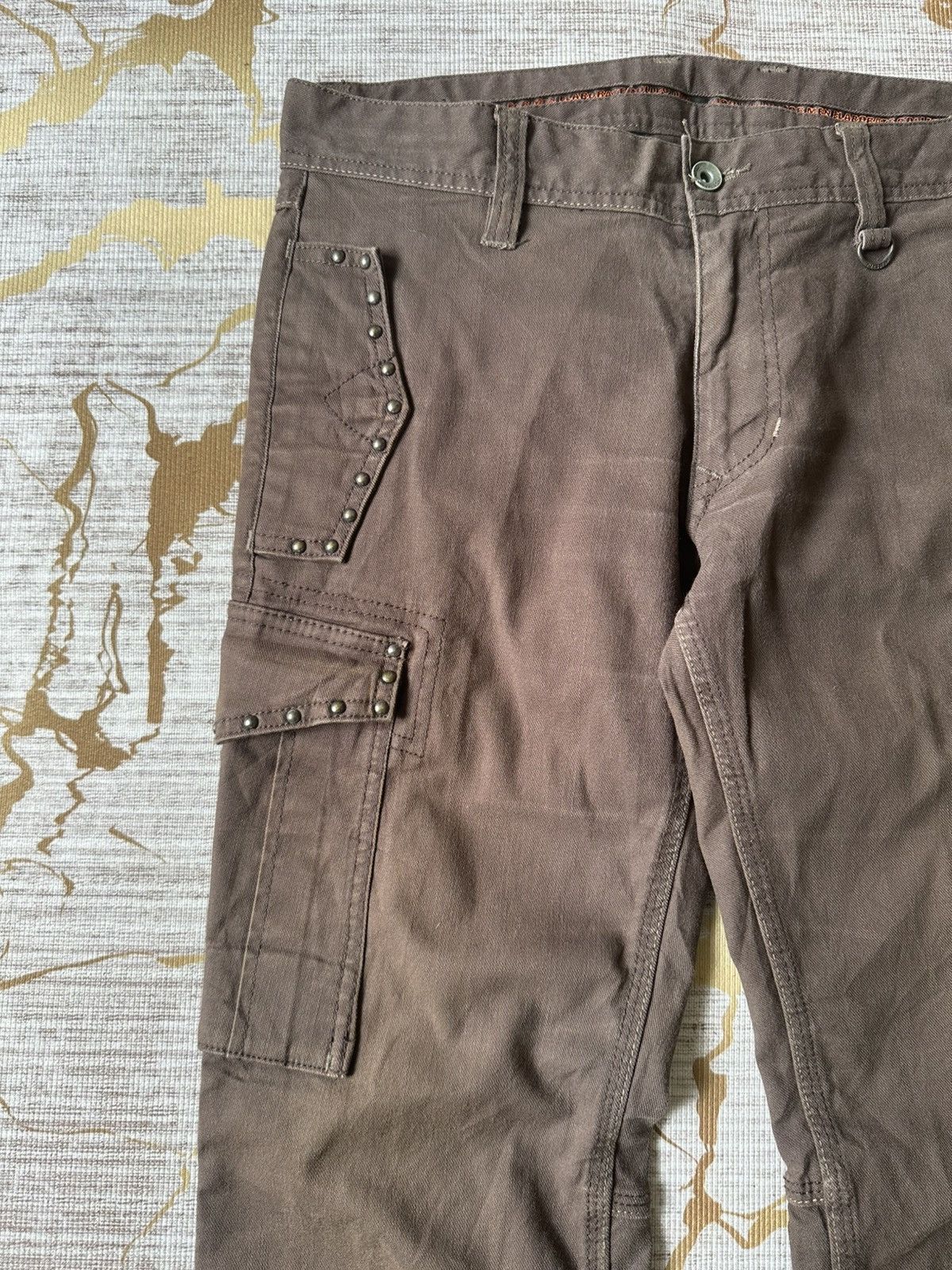 Japanese Brand FLARE Nicole Club For Men NCFM Studded Pocket Cargo Pant Size US 33 - 8 Thumbnail