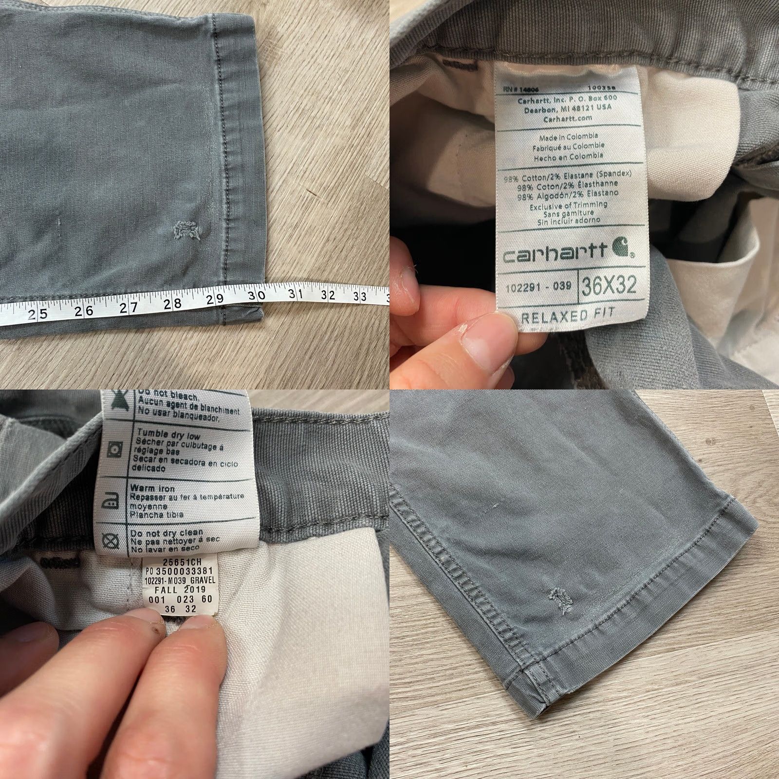 Carhartt Carhartt Work Pants Men's Relaxed Fit Rugged Flex 34x30 Gray Carpenter Size US 34 / EU 50 - 8 Thumbnail