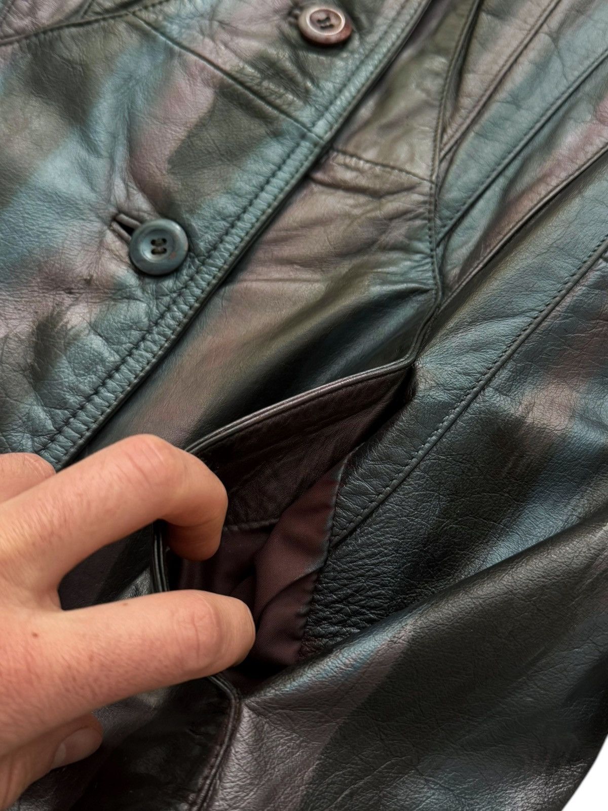 Geoffrey B. Small 1980’s Geoffrey OG Upcycled Hand Painted Leather Jacket Size US M / EU 48-50 / 2 - 6 Thumbnail