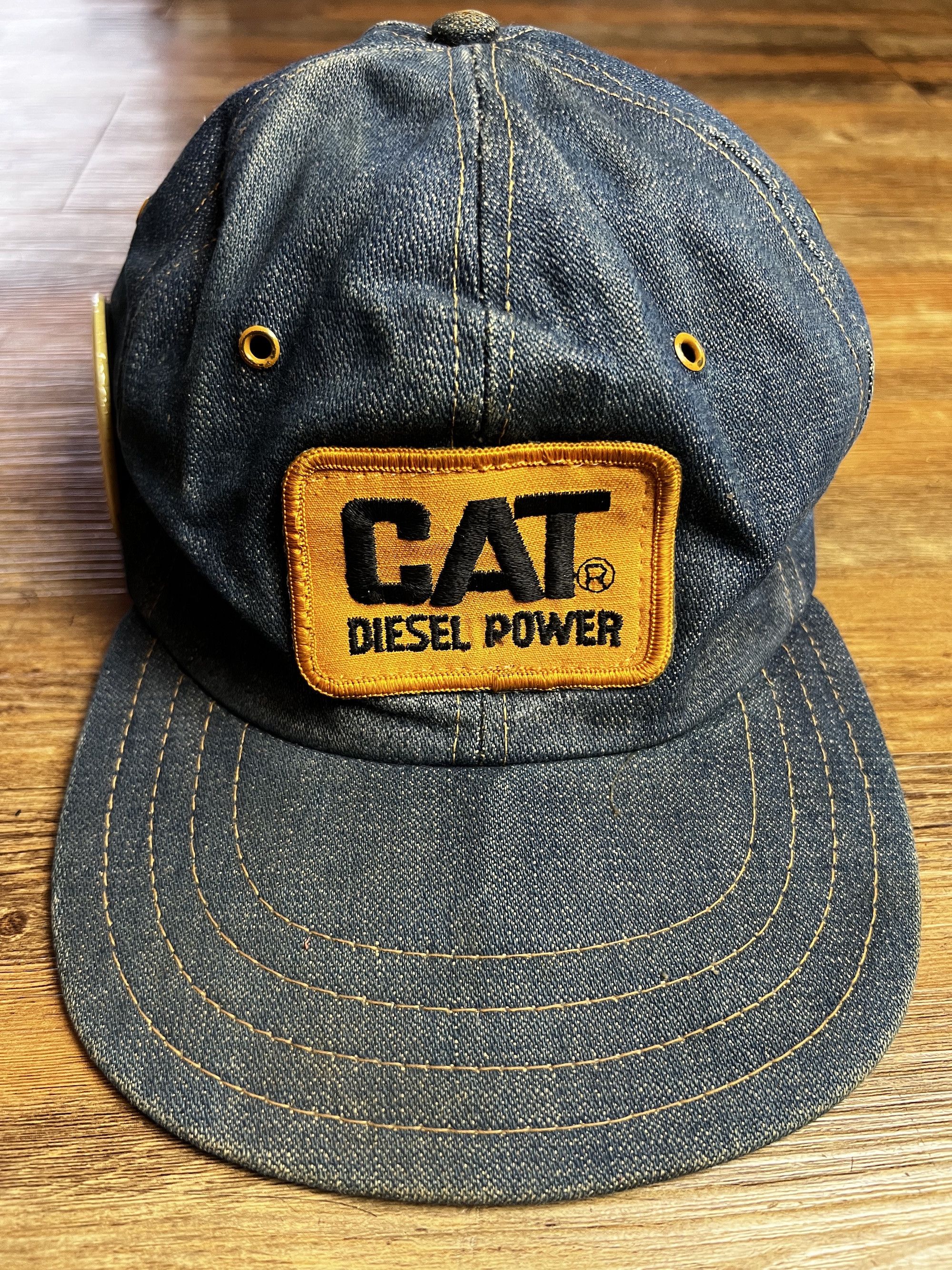 Caterpillar 1970's-1980's CAT Diesel Power Denim Trucker Snapback Size ONE SIZE - 2 Thumbnail