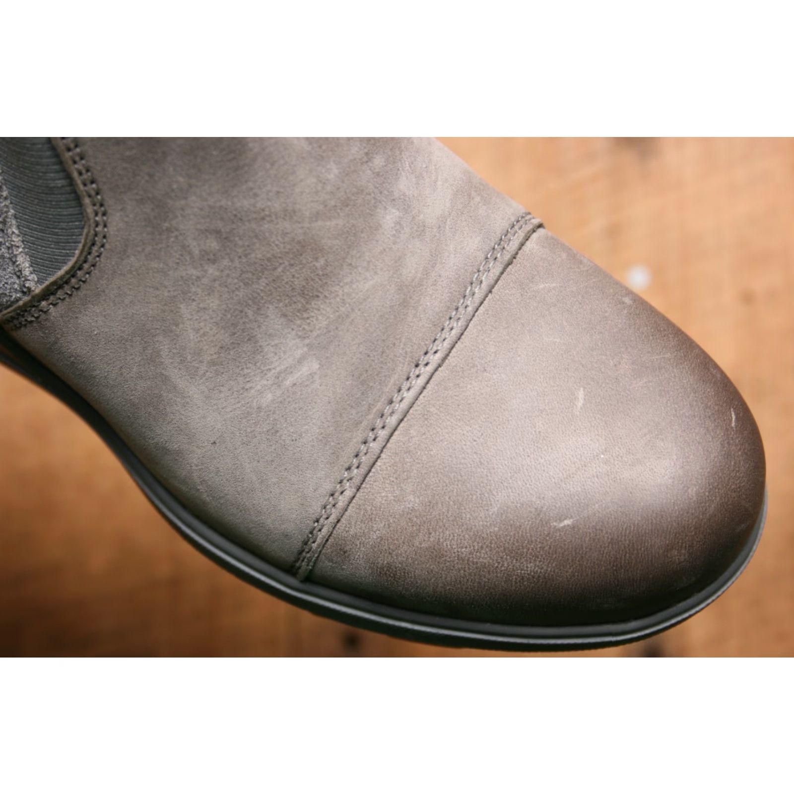 SOREL SOREL Evie Gray Leather & Suede Pull-On Wedge Heel Ankle Booties Women's Sz. 6 Bootie Shoes Size US 4 / IT 34 - 6 Thumbnail