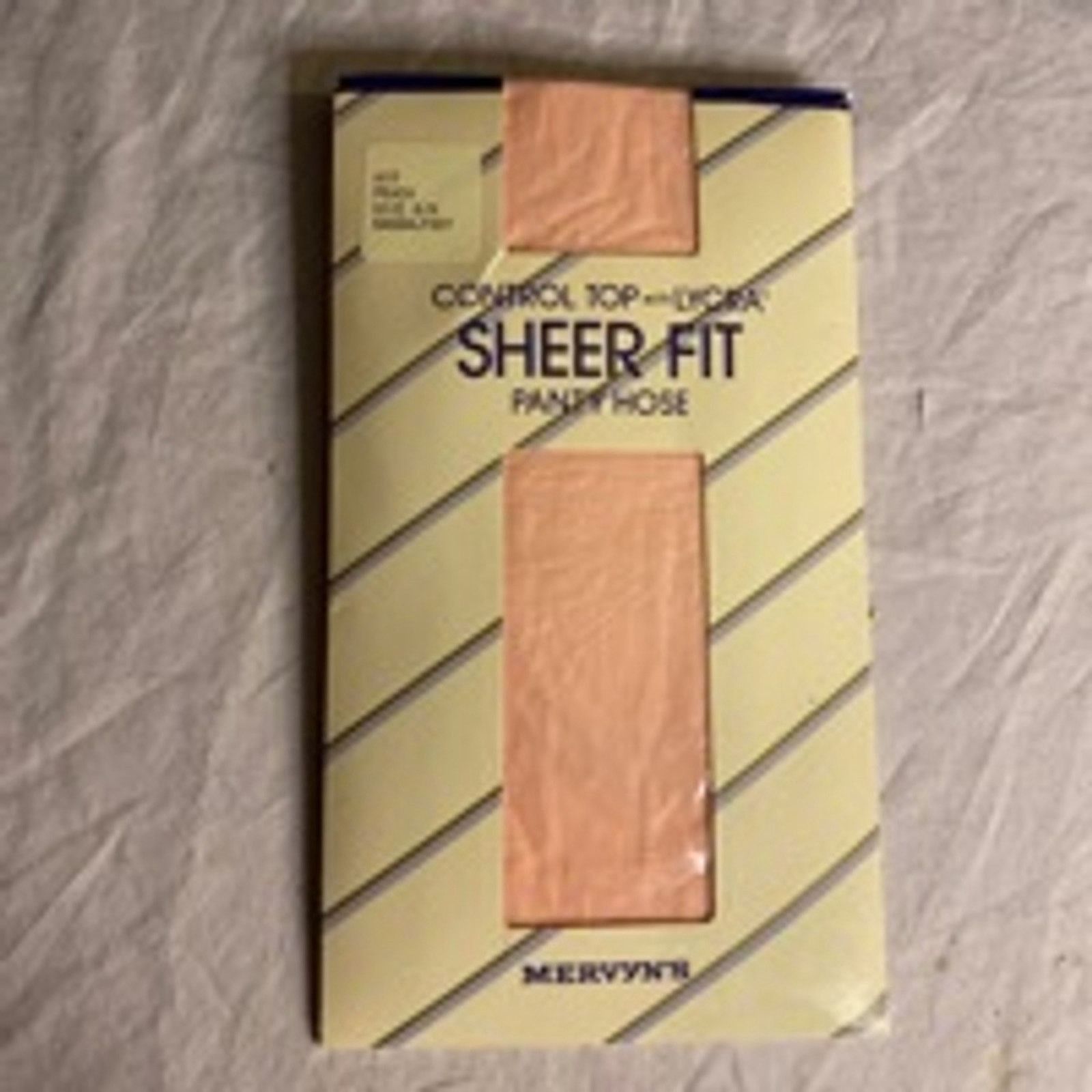 Other Vintage Sheer Fit Pantyhose Peach S/M Mervyn’s Control Top Size ONE SIZE - 1 Thumbnail