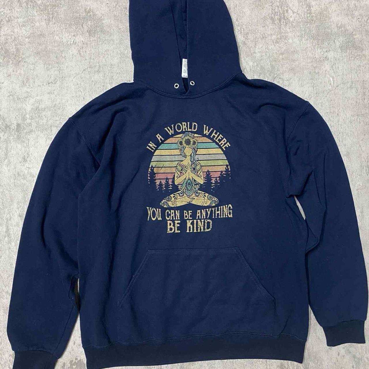 Other Navy blue hoodie with "In a world where you can be anything Size US L / EU 52-54 / 3 - 1 Thumbnail