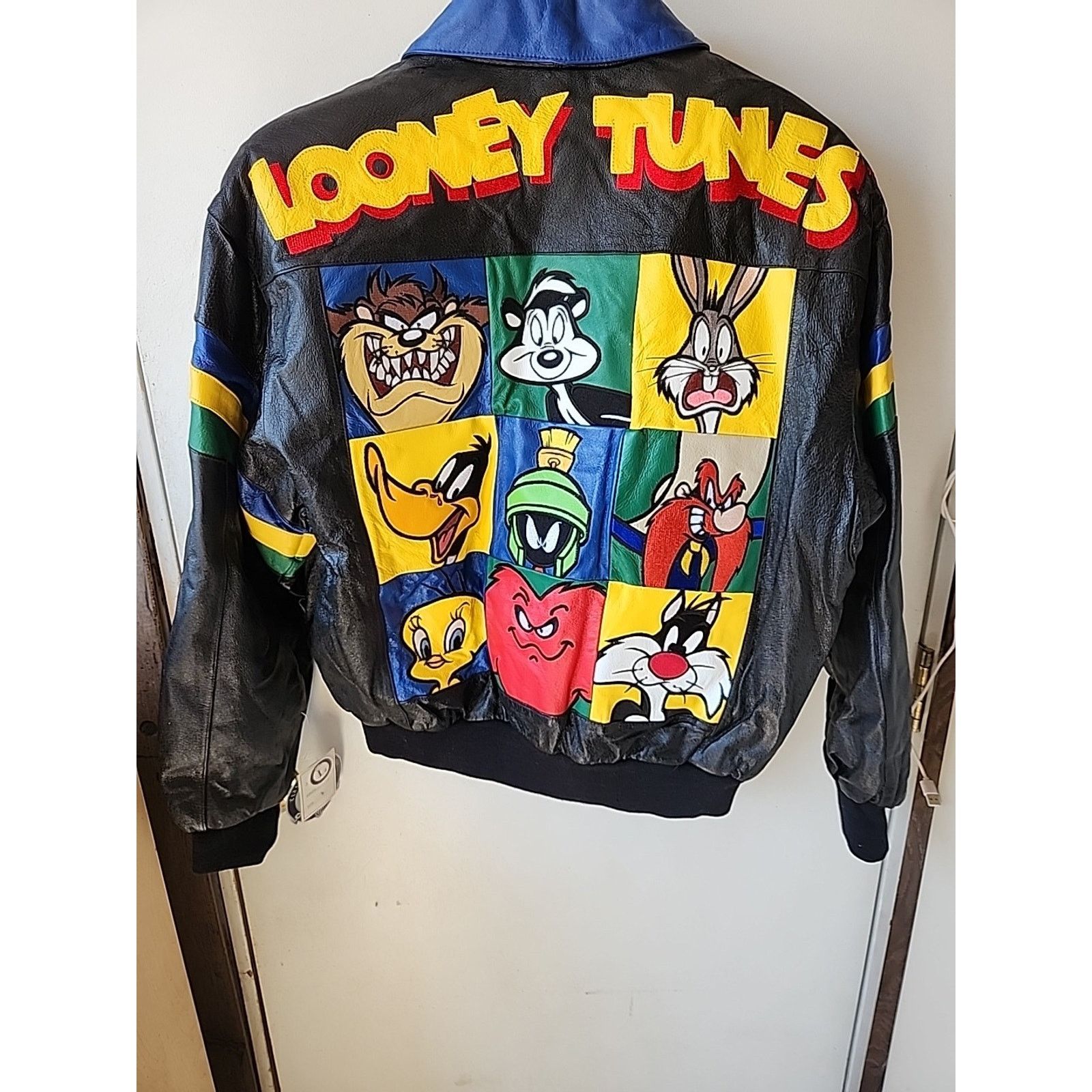 Warner Bros 1998 Biker Looney Tunes Leather Embroidered Jacket L Size US L / EU 52-54 / 3 - 3 Thumbnail