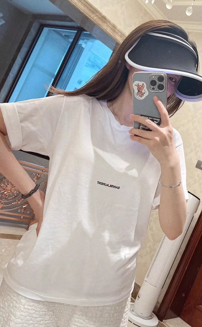 Saint Laurent Paris Saint Laurent ParisLogo letter cotton short sleeve 2504-Ne Size US M / EU 48-50 / 2 - 8 Thumbnail
