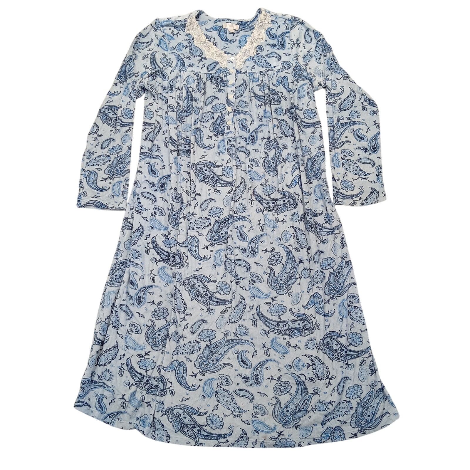 & Other Stories Secret Treasures Nightdress M Women Long Sleeve Blue Paisley Size XXL / US 16-18 / IT 52-54 - 1 Thumbnail