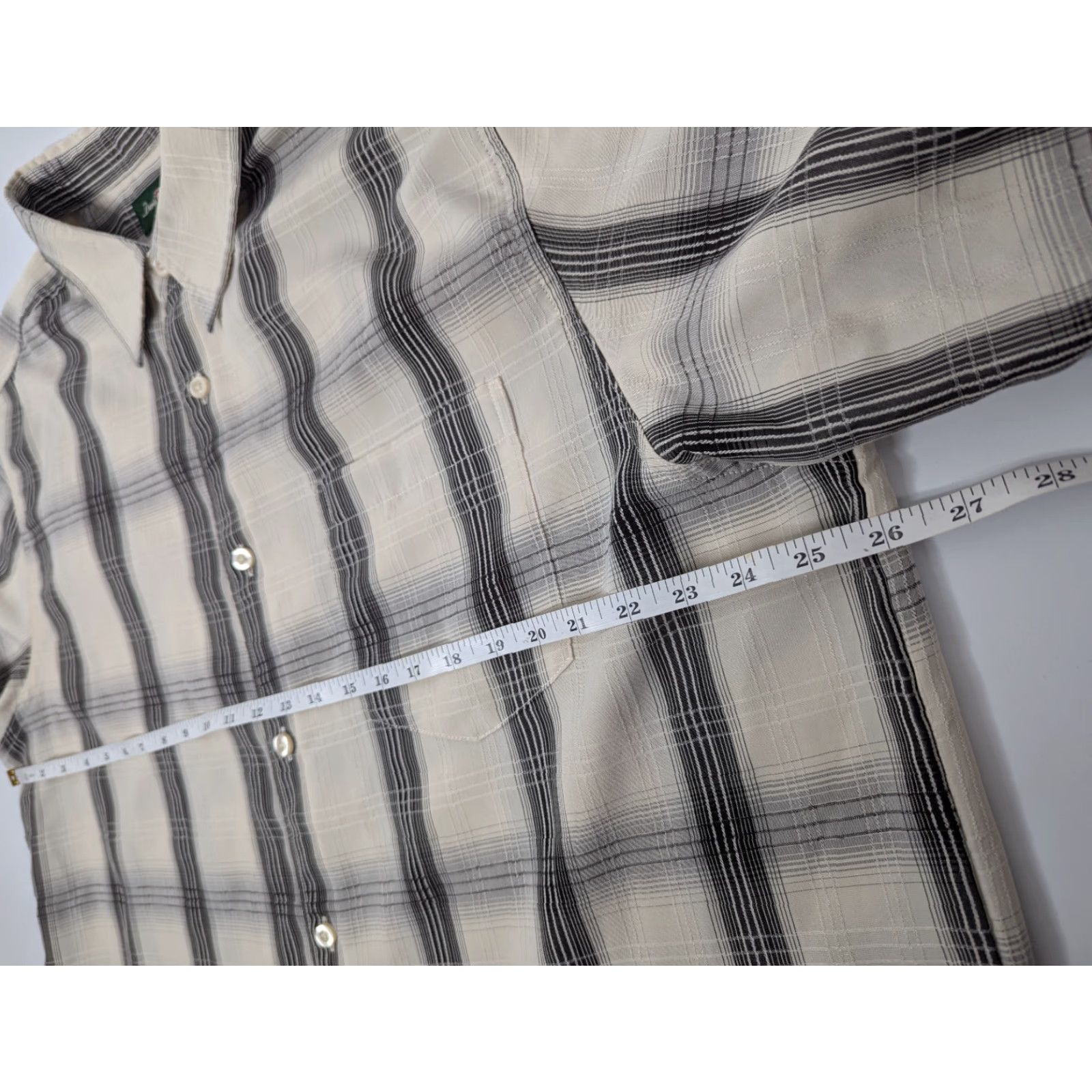 Vintage David Taylor Shirt Men’s XLT Big & Tall Beige Plaid Short Sleeve Collared Top Size US XL / EU 56 / 4 - 5 Thumbnail