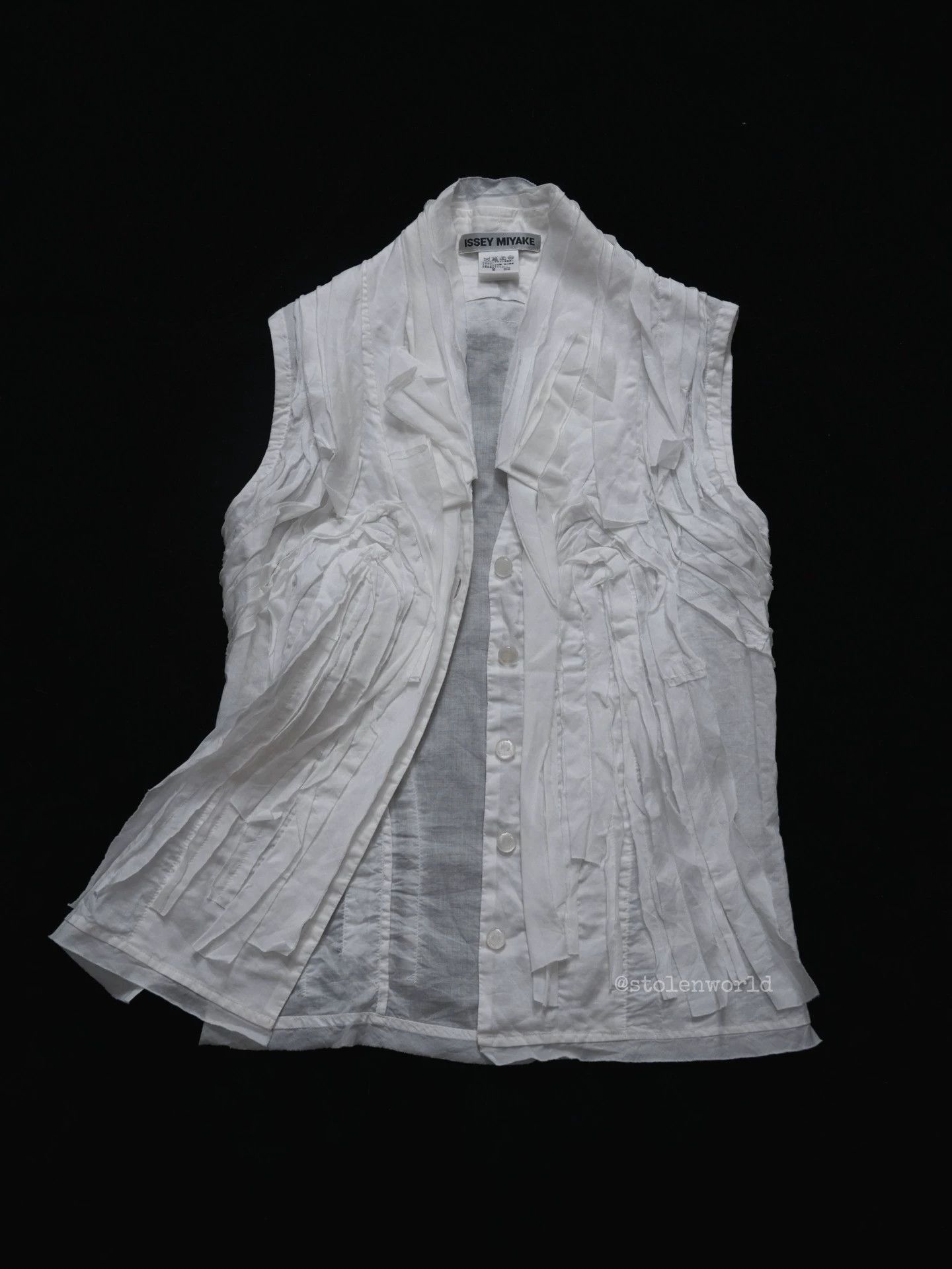 Issey Miyake Issey Miyake Cotton-Linen Patchwork Lightweight Top Size 2 Size XS / US 0-2 / IT 36-38 - 3 Thumbnail