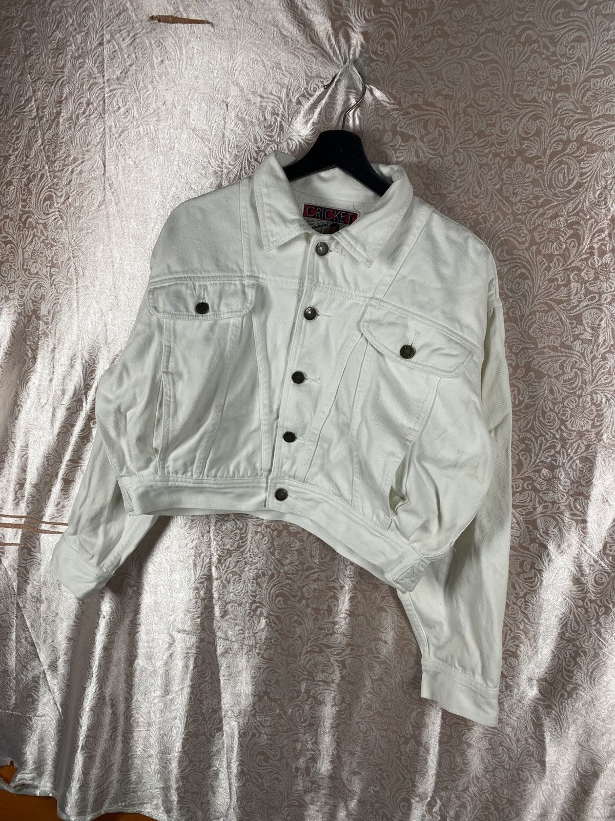 Vintage Cricket International Cropped White Denim Short Trucker Size M / US 6-8 / IT 42-44 - 4 Thumbnail
