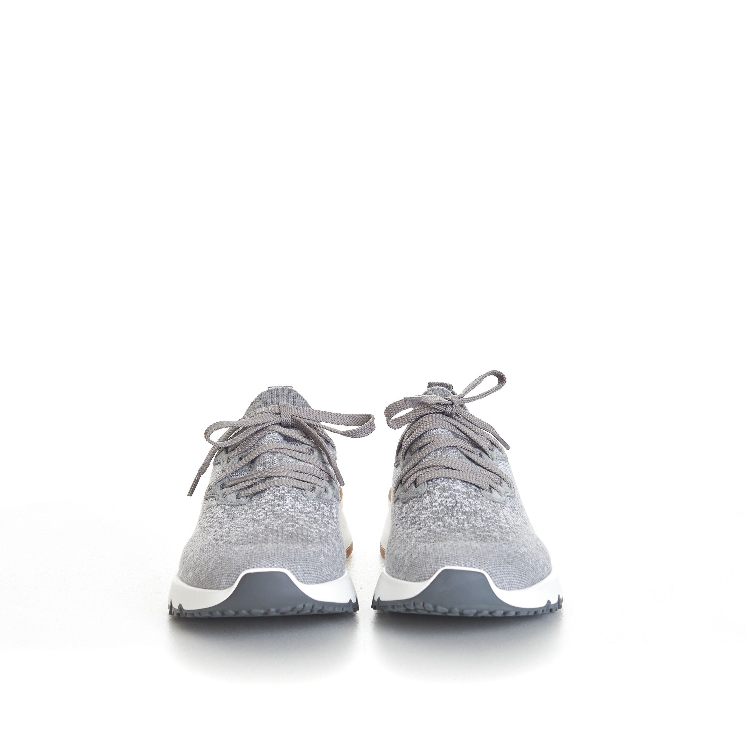Brunello Cucinelli Grey Low Top Cotton Chiné Knit Runners Size US 13 / EU 46 - 2 Thumbnail