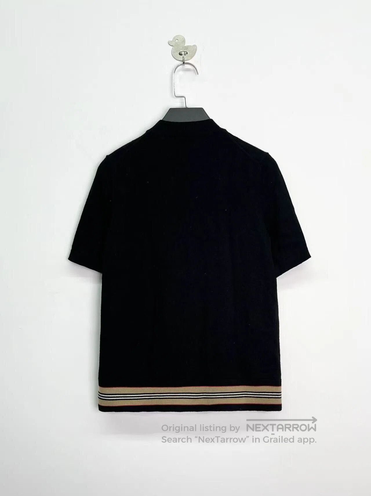 Burberry Burberry Black Wool Knit Short Sleeve Top. Size XS / US 0-2 / IT 36-38 - 2 Thumbnail