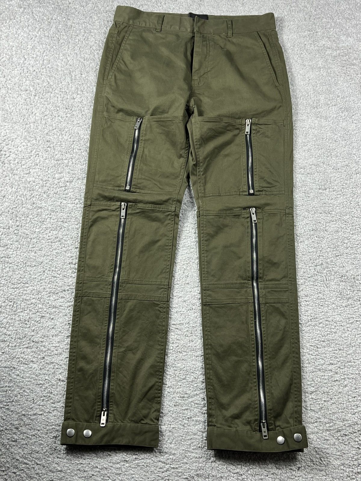 Givenchy Givenchy Zip Detail Pants “Khaki Green” Size US 30 / EU 46 - 1 Thumbnail