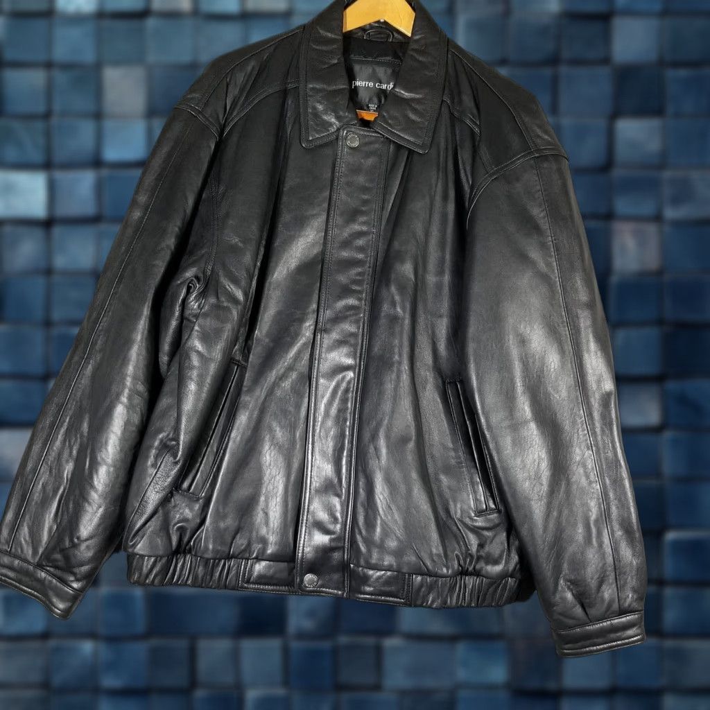 Pierre Cardin Pierre Cardin Jacket Mens XL Black Leather Bomber Quilted Lined Zip Snap Pockets Mens XL Black Leather Bomber Jacket Size US XL / EU 56 / 4 - 1 Thumbnail