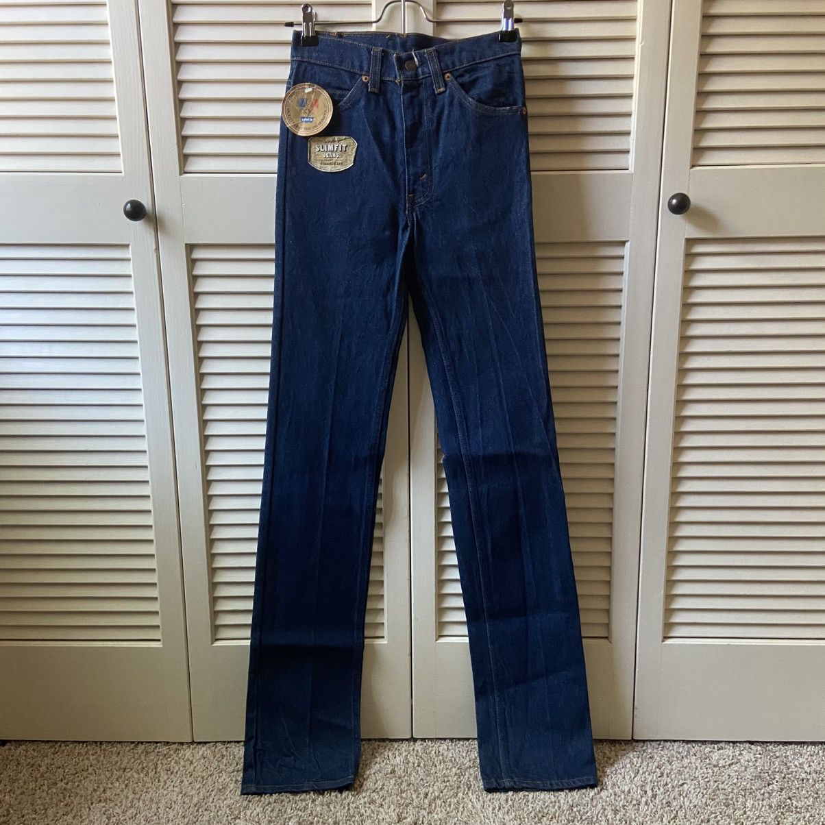 Levi's × Vintage NWT Deadstock 80’s Levi’s Dark Blue Denim Jeans Slim Fit Size US 26 / EU 42 - 1 Thumbnail
