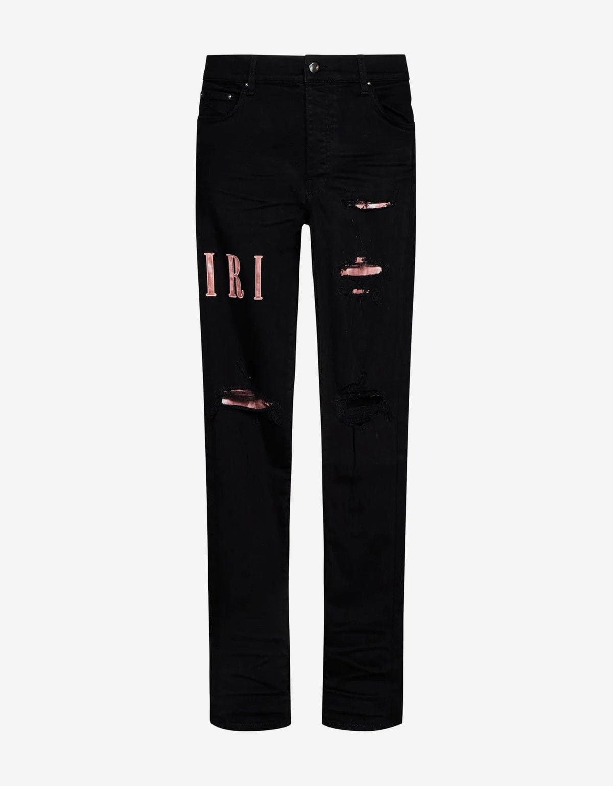 image of Amiri Black Tie Dye Core Logo Jeans, Men's (Size 36)