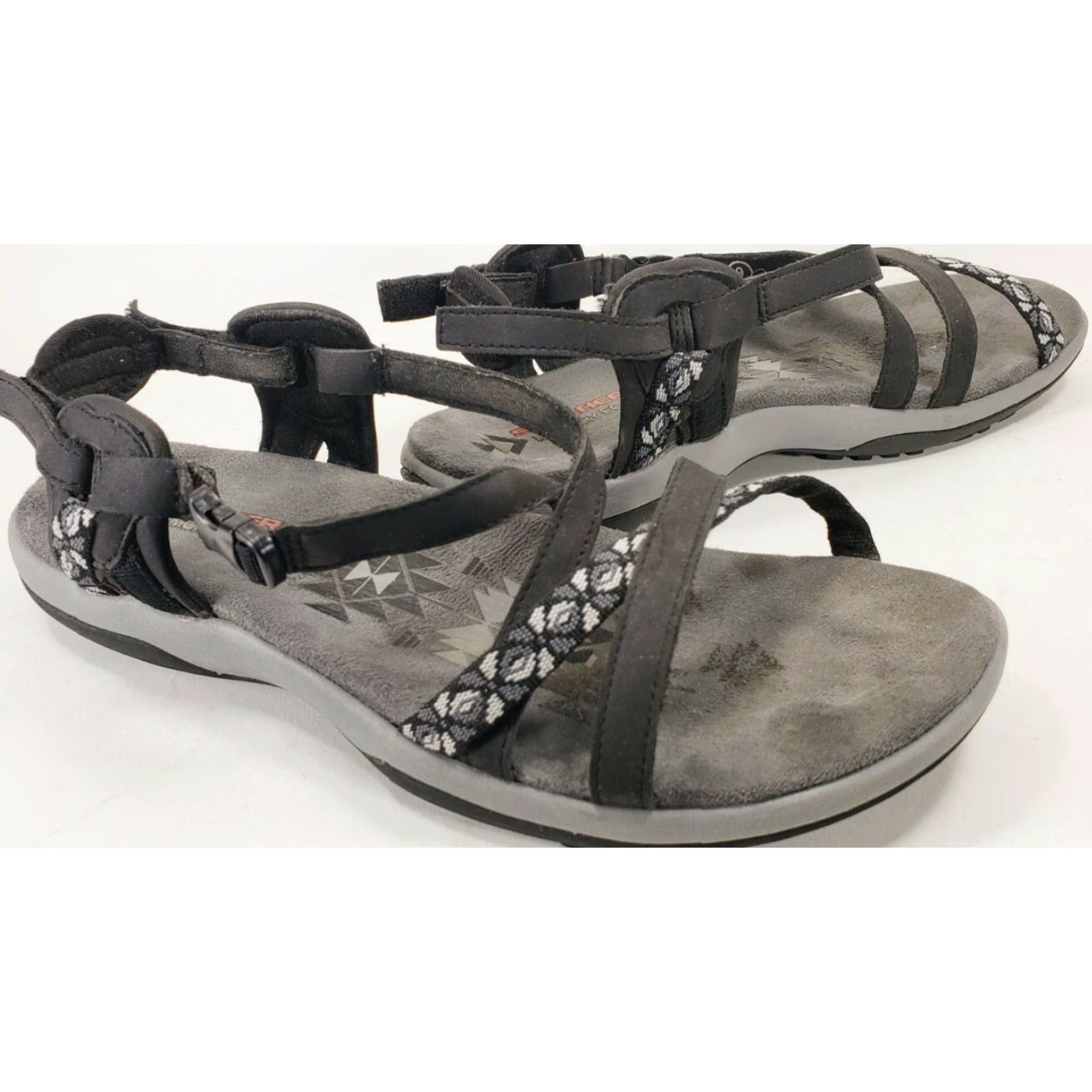 SKECHERS SKECHERS Outdoor Lifestyle Sport Sandal Black Fabric Strap Reggae Open Toe 9M Women’s Sandal Size US 9 / IT 39 - 5 Thumbnail