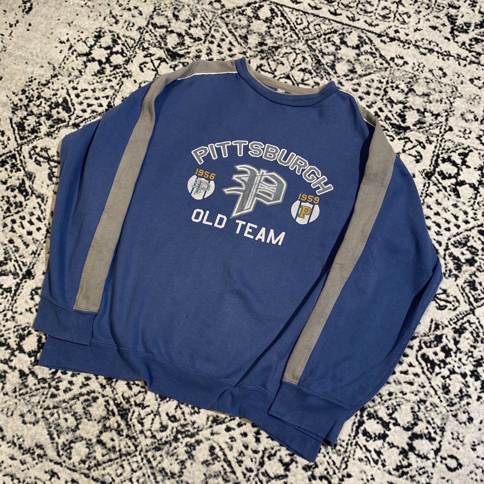 Vintage Vintage Blue Gray Cotton Crewneck Size M Pitsburgh Team 1959 Size US M / EU 48-50 / 2 - 2 Thumbnail