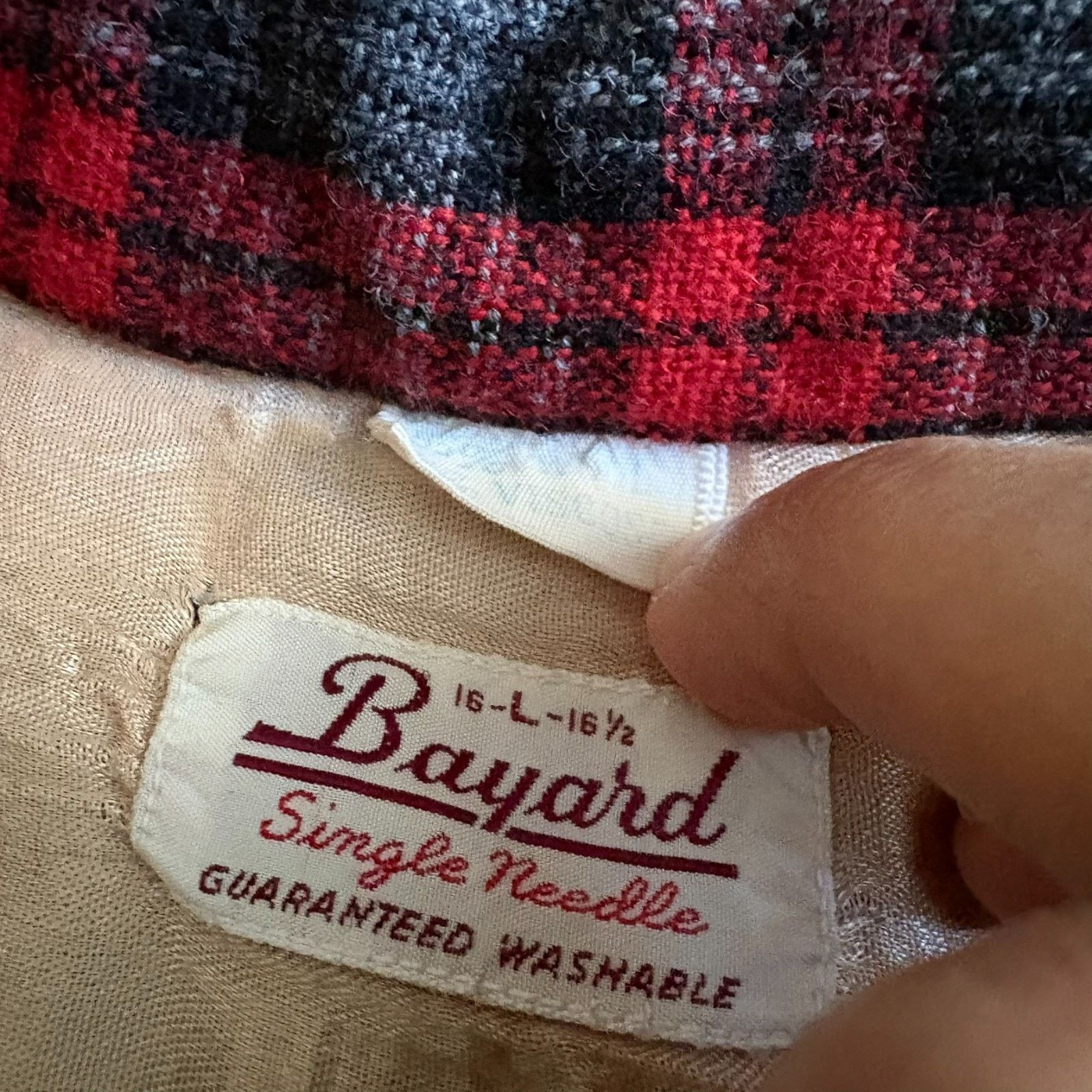 Vintage Vintage 1950s Loop Collar Flannel Wool Shirt Men's Size L Size US L / EU 52-54 / 3 - 4 Thumbnail