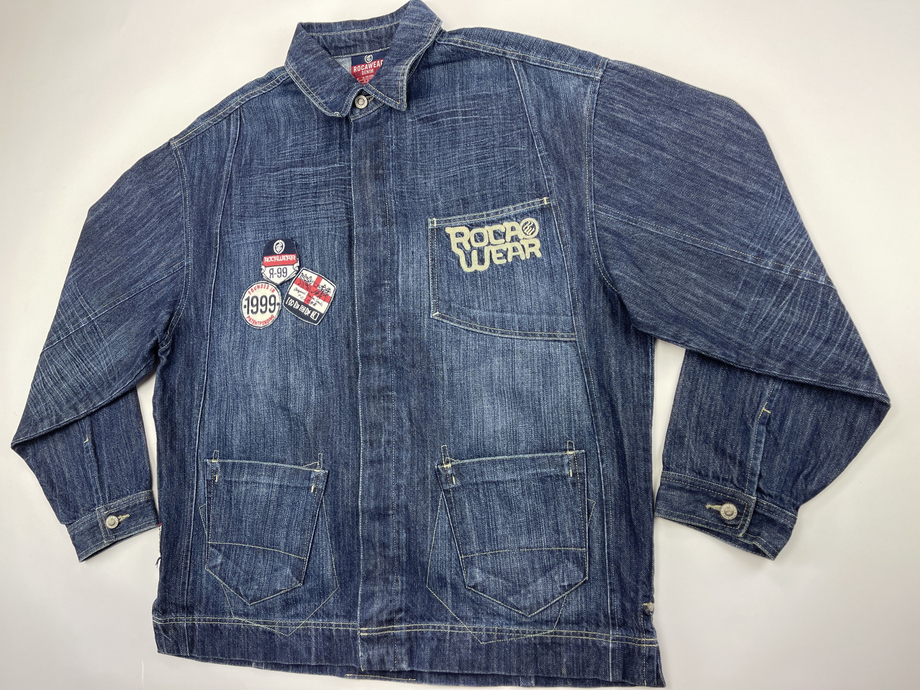 Rocawear Rocawear jacket, blue, vintage Roca Wear denim jacket, 90s L Size US L / EU 52-54 / 3 - 16 Thumbnail