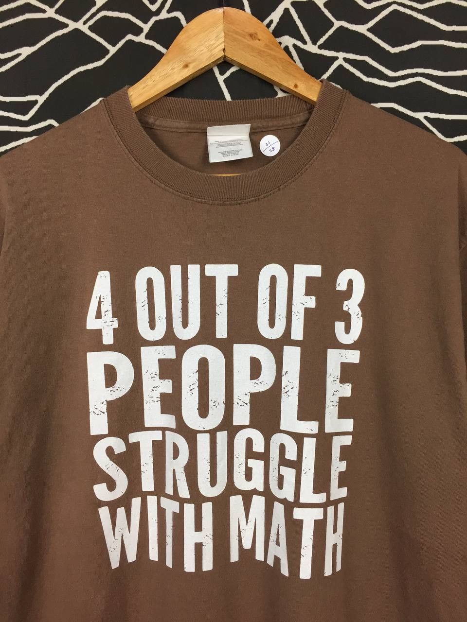 Vintage Vtg 4 Out Of 3 People Struggle With Math Humor Tee Size US L / EU 52-54 / 3 - 3 Thumbnail