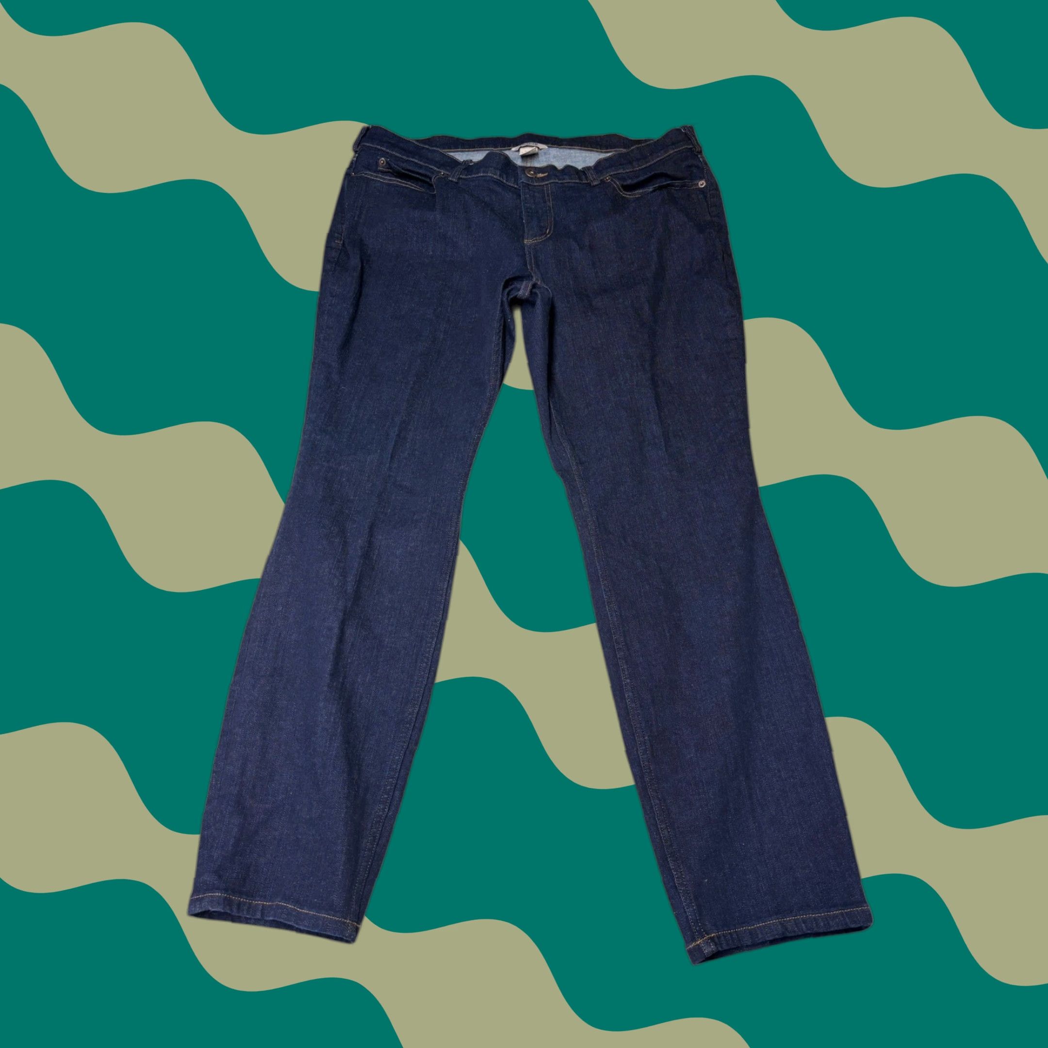 Duluth Trading Company Duluth Trading Co Jeans Dark Wash Bootcut Denim Stretch Cotton Womens 18W 31in Inseam Slim/Regular Rise Zip Button Pockets Size 40" / US 18 - 1 Thumbnail