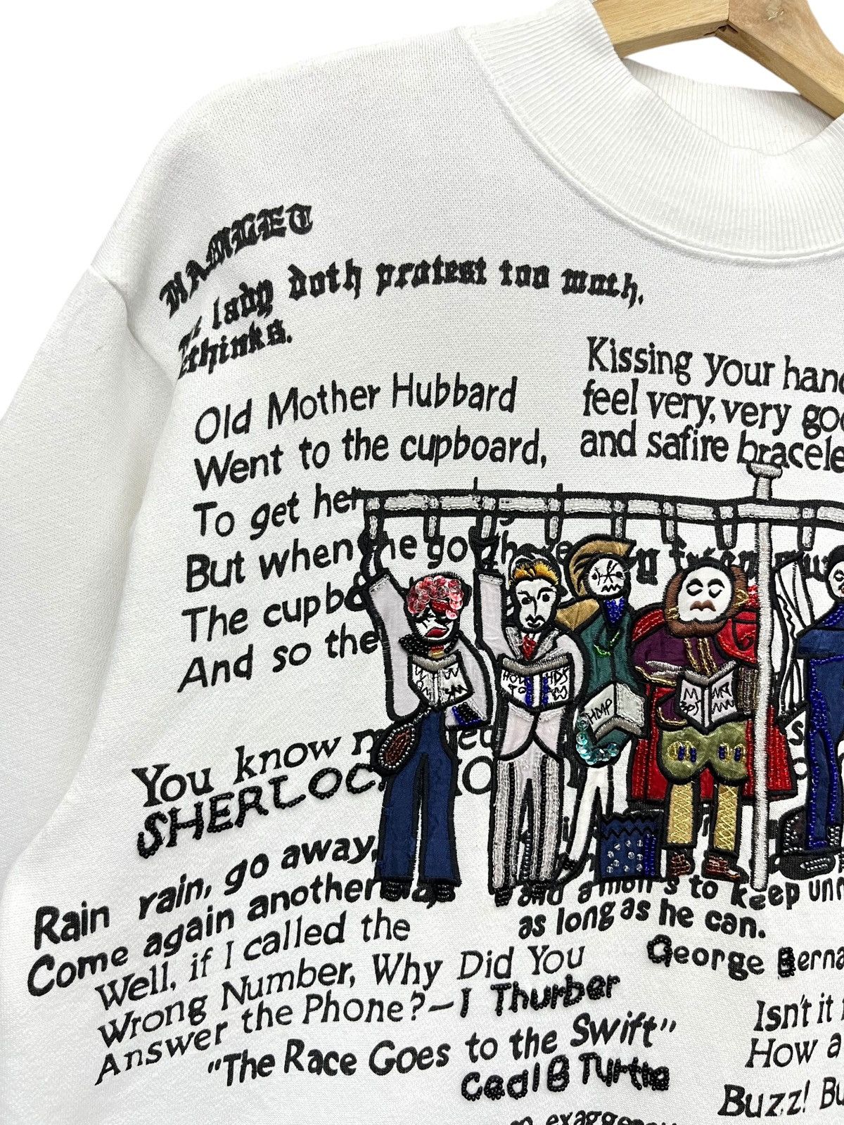 Designer ASHIYA Art Vintage Famous Poems Quotes Mock Neck Sweatshirt Size US M / EU 48-50 / 2 - 4 Thumbnail
