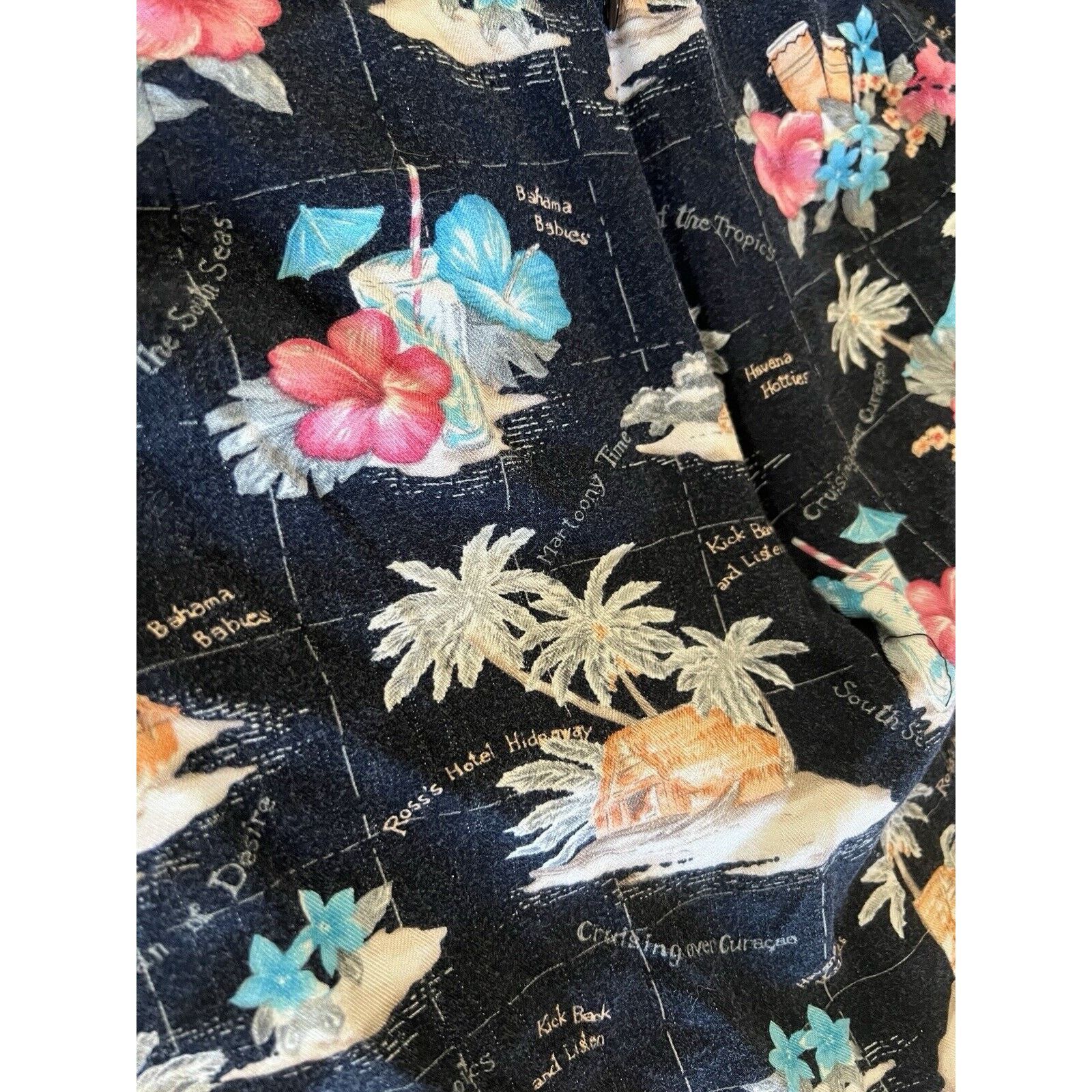 Other La Cabana Women's Size 14 Black Navy Hawaiian Print Skort Size 36" / US 14 / IT 50 - 5 Thumbnail