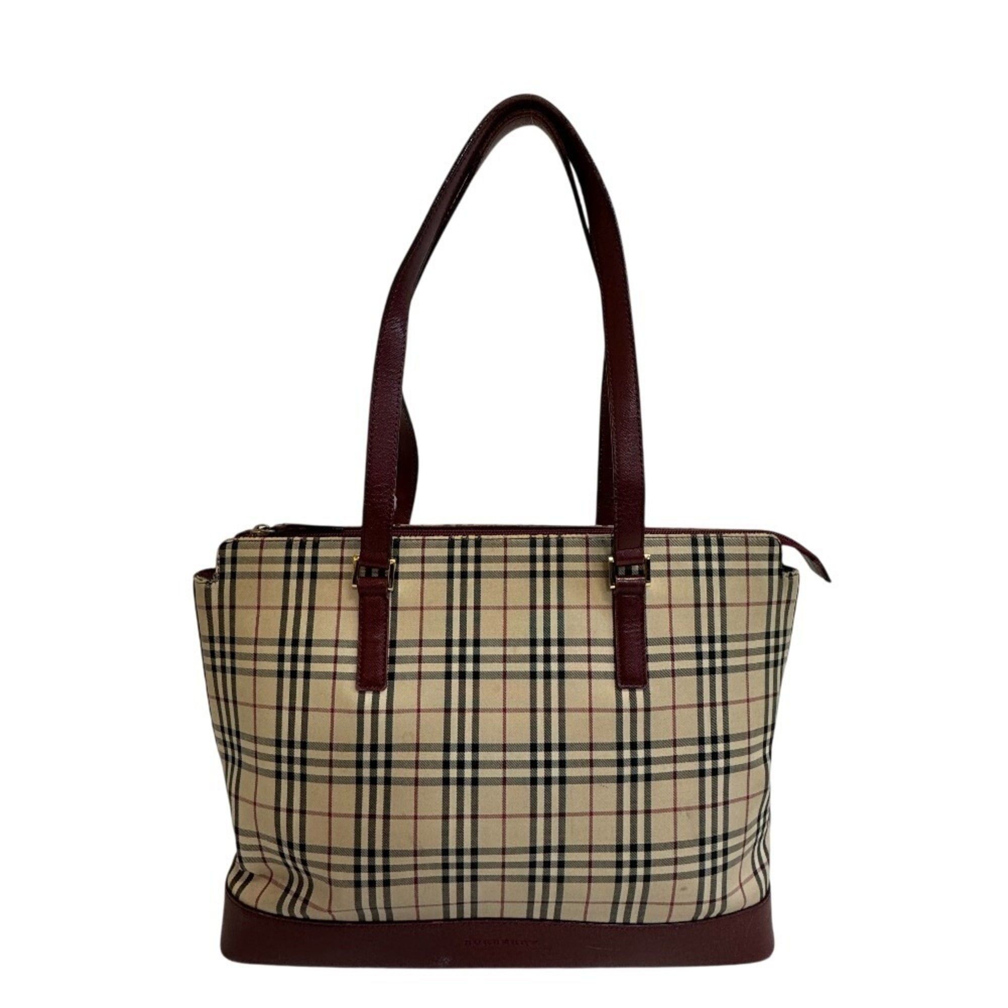 Burberry BURBERRY Nova Check Tote Bag, Beige, Women's Size ONE SIZE - 1 Thumbnail