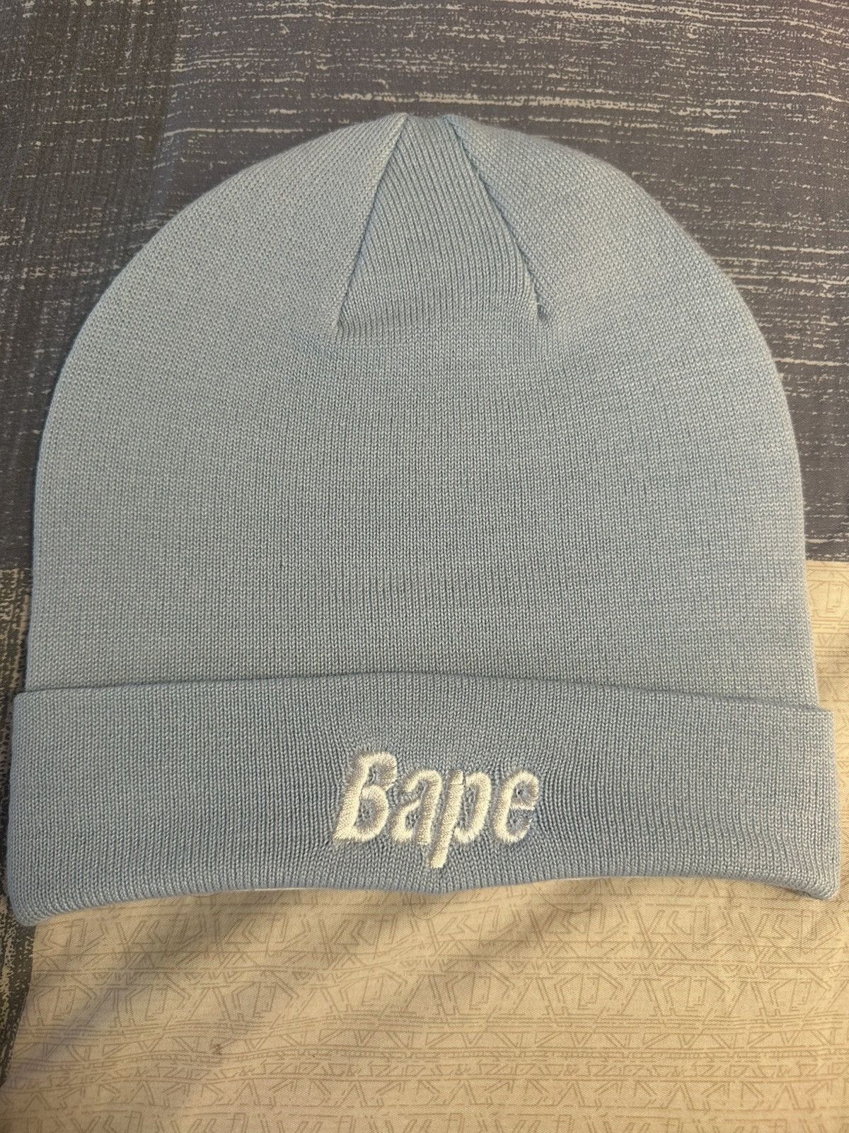Bape Bape Light Blue Beanie Size ONE SIZE - 1 Thumbnail