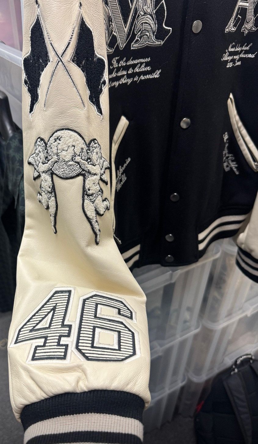 Amiri o1s1wg110525 Angel Varsity Jacket in Black/White Size US M / EU 48-50 / 2 - 9 Thumbnail