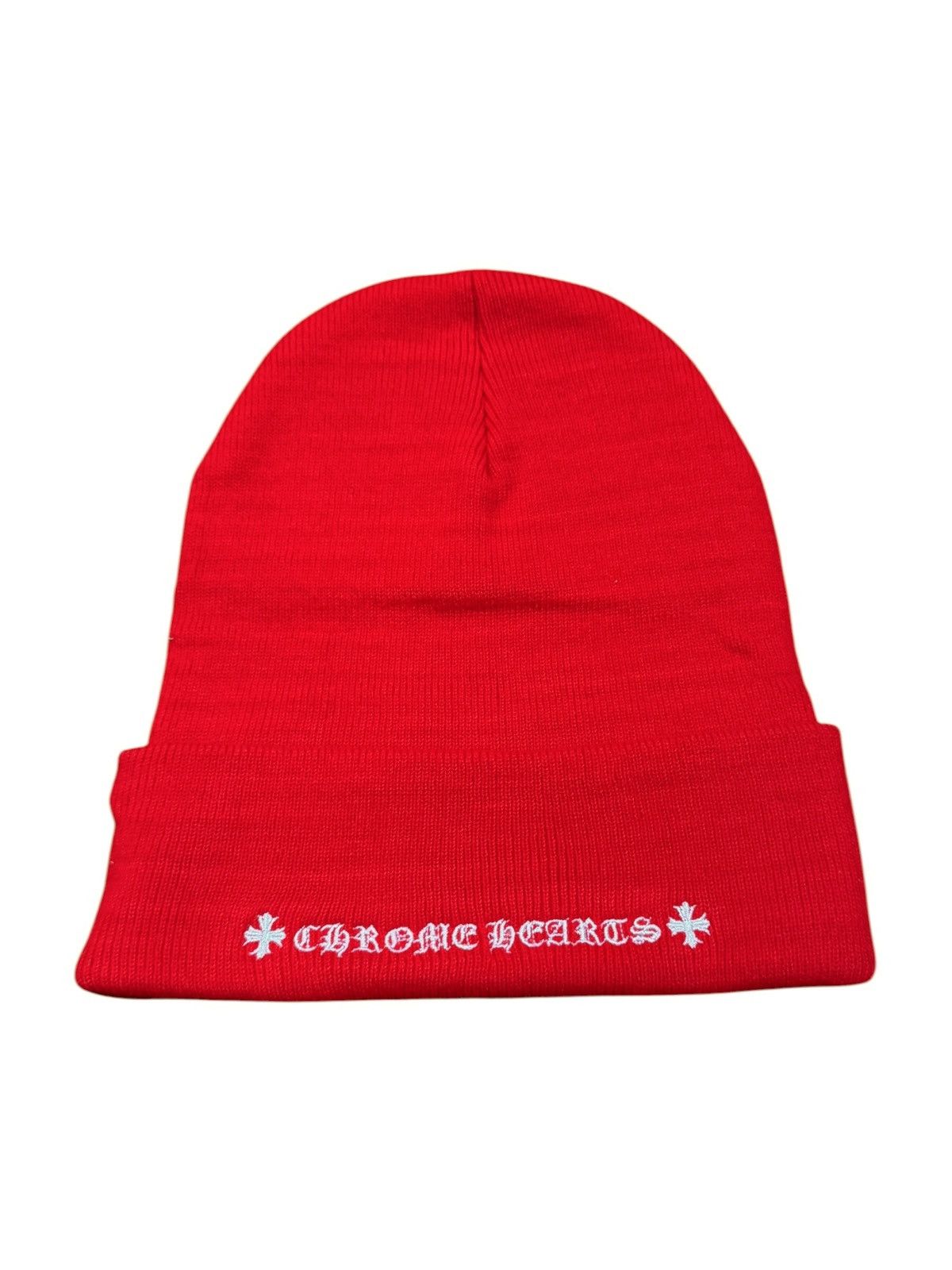 Chrome Hearts Chrome Hearts CH Logo Beanie Red White Size ONE SIZE - 3 Thumbnail