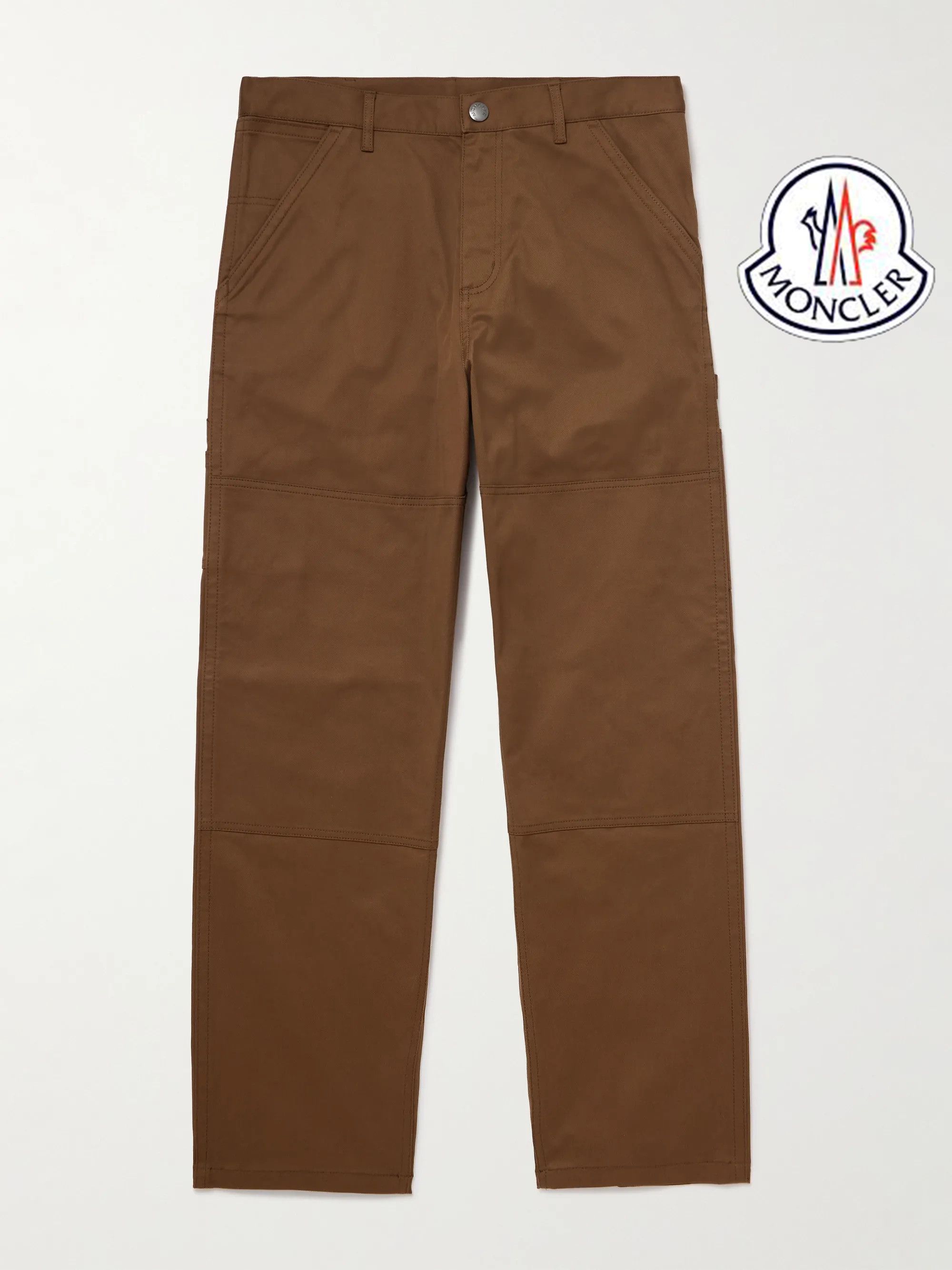 Moncler 48 M Moncler Straight Cotton Gabardine Trousers Brown Size US 32 / EU 48 - 1 Thumbnail