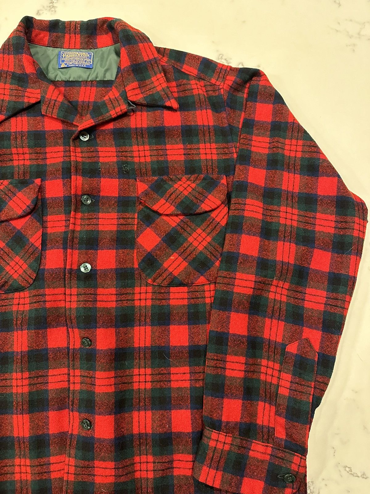 Pendleton × Vintage Vintage 1960s/70s Pendleton Button Up Fleece Red Size Large Size US L / EU 52-54 / 3 - 2 Thumbnail