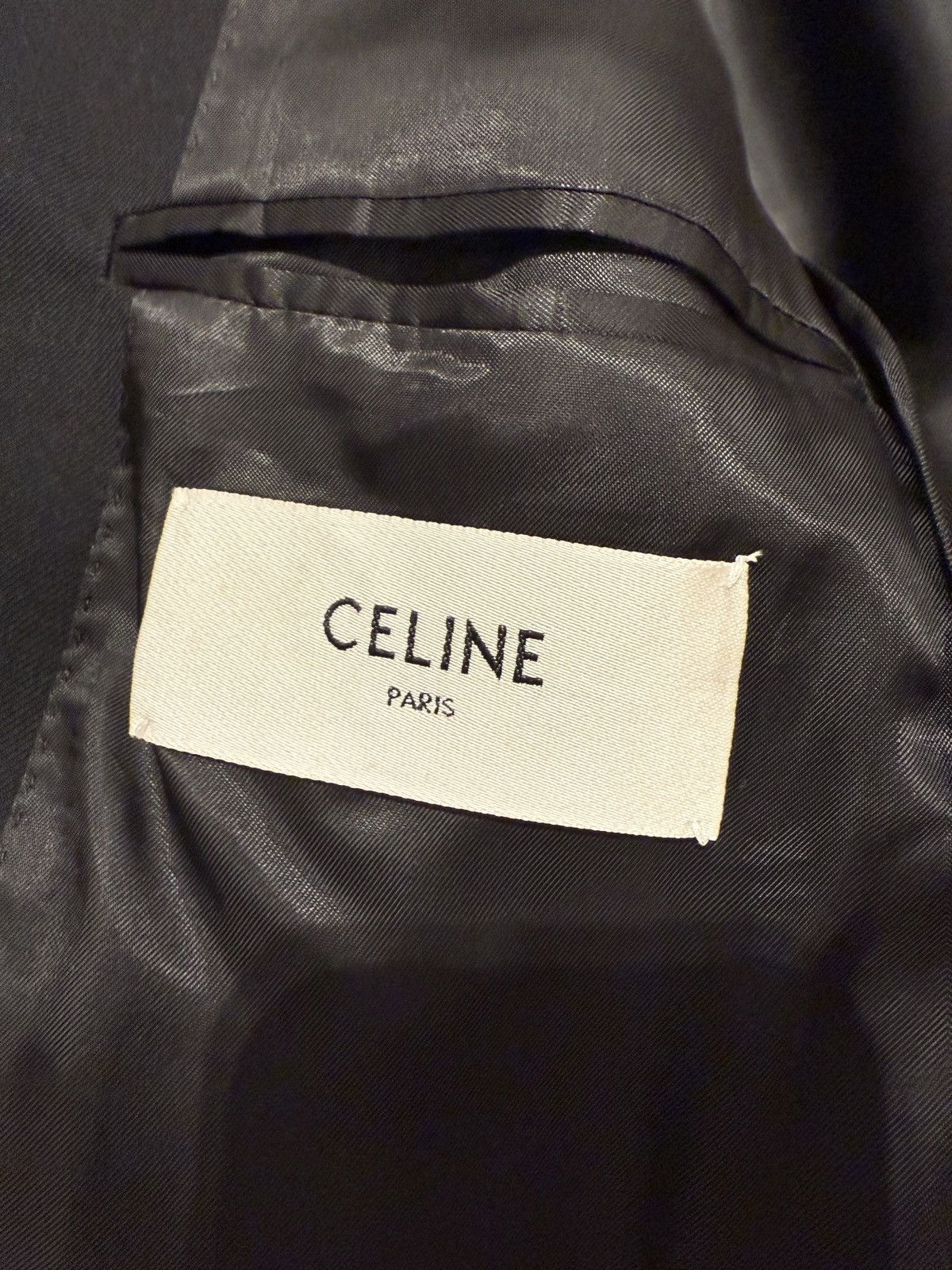 Celine × Hedi Slimane Black Boxy Blazer Jacket in Wool Gabardine Sz 44 Size 44R - 9 Thumbnail
