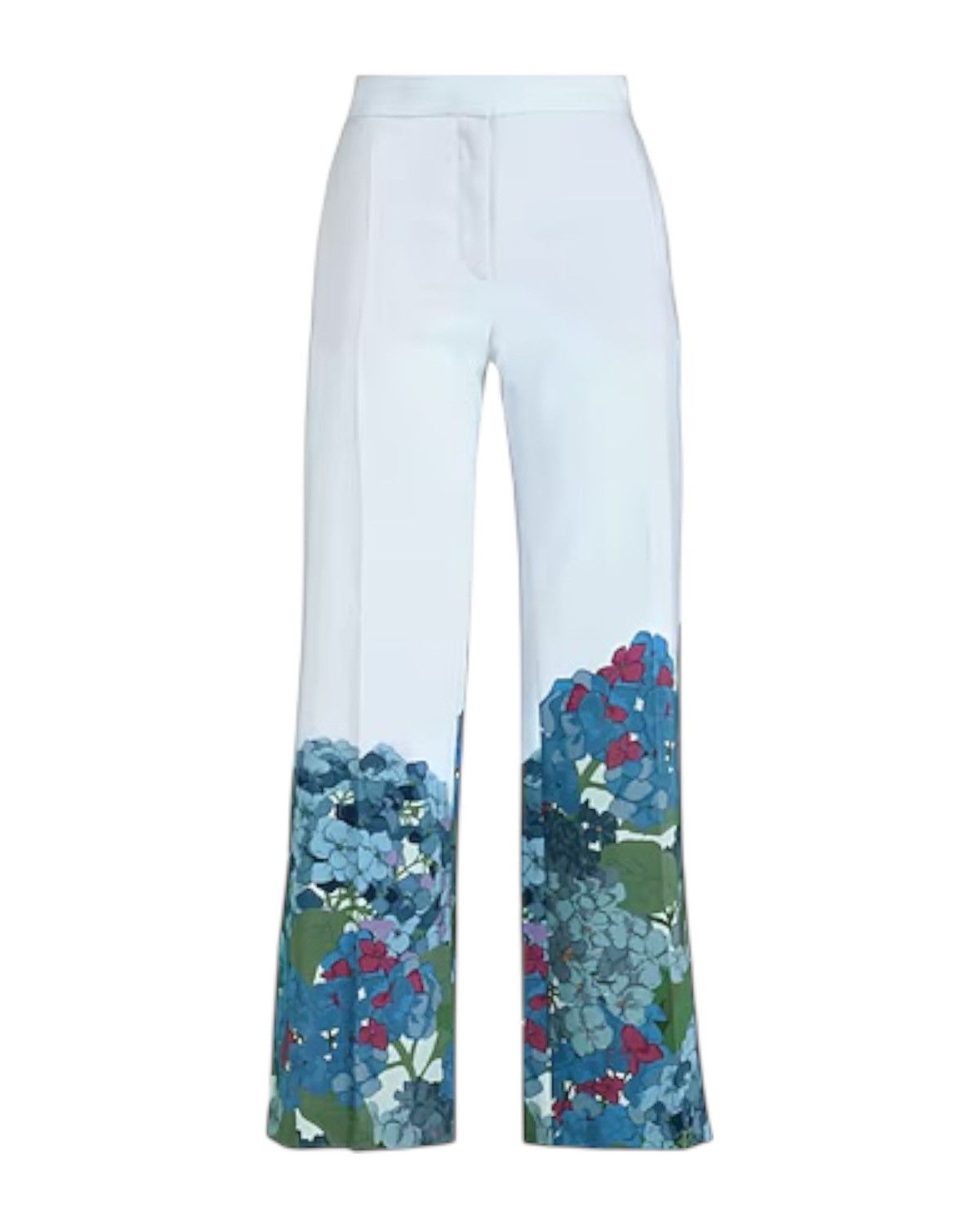 Valentino Valentino Macro Ortensia Printed Silk Flared Pants Size 27" / US 4 / IT 40 - 1 Thumbnail