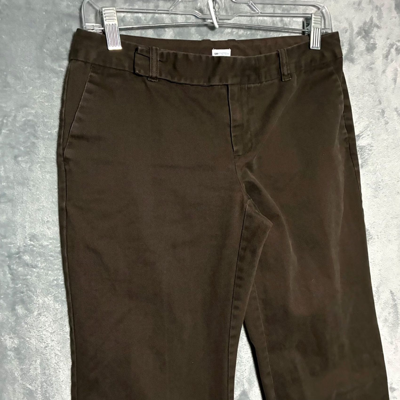 Gap GAP Pants Women Brown Bootcut 4 Regular Stretch Khaki Front Flat Twill Pockets Dress Work Casual Adult Womens Size 27" / US 4 / IT 40 - 3 Thumbnail