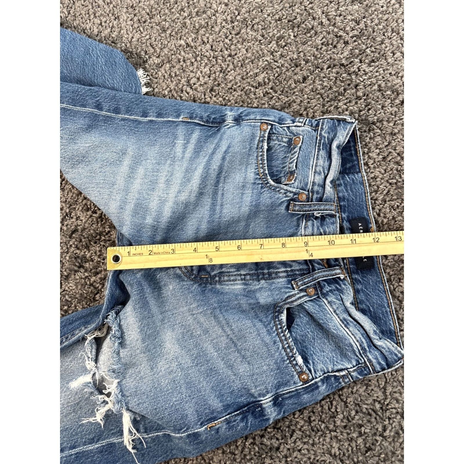 Aeropostale AEROPOSTALE Jeans 90s Baggy Light Wash Den om Women's 00 Relaxed High Rise Straight 30 In Inseam Denim Blue Cotton Blend Pockets Logo Size 24" / US 00 / IT 34 - 5 Thumbnail